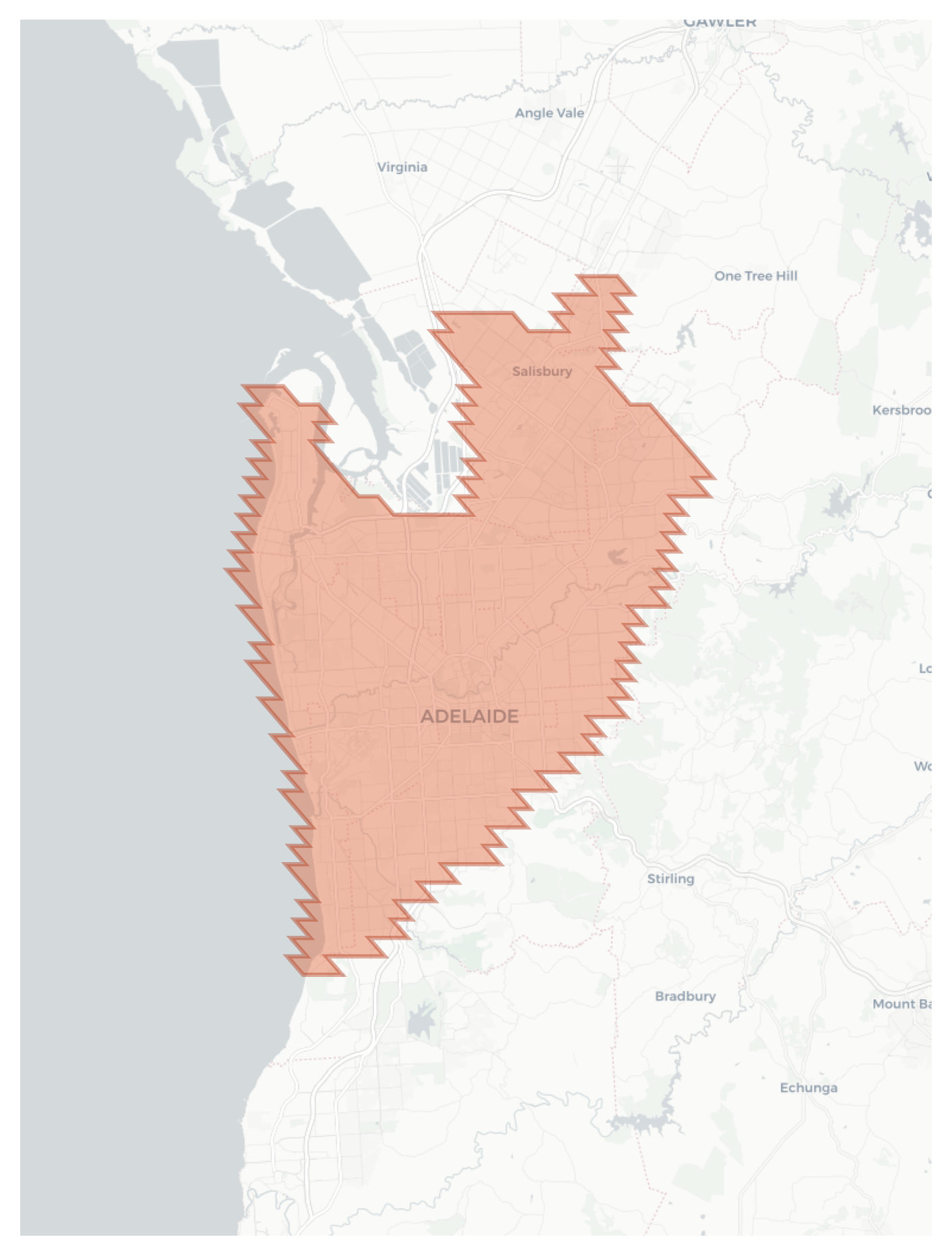 Adelaide geographic map