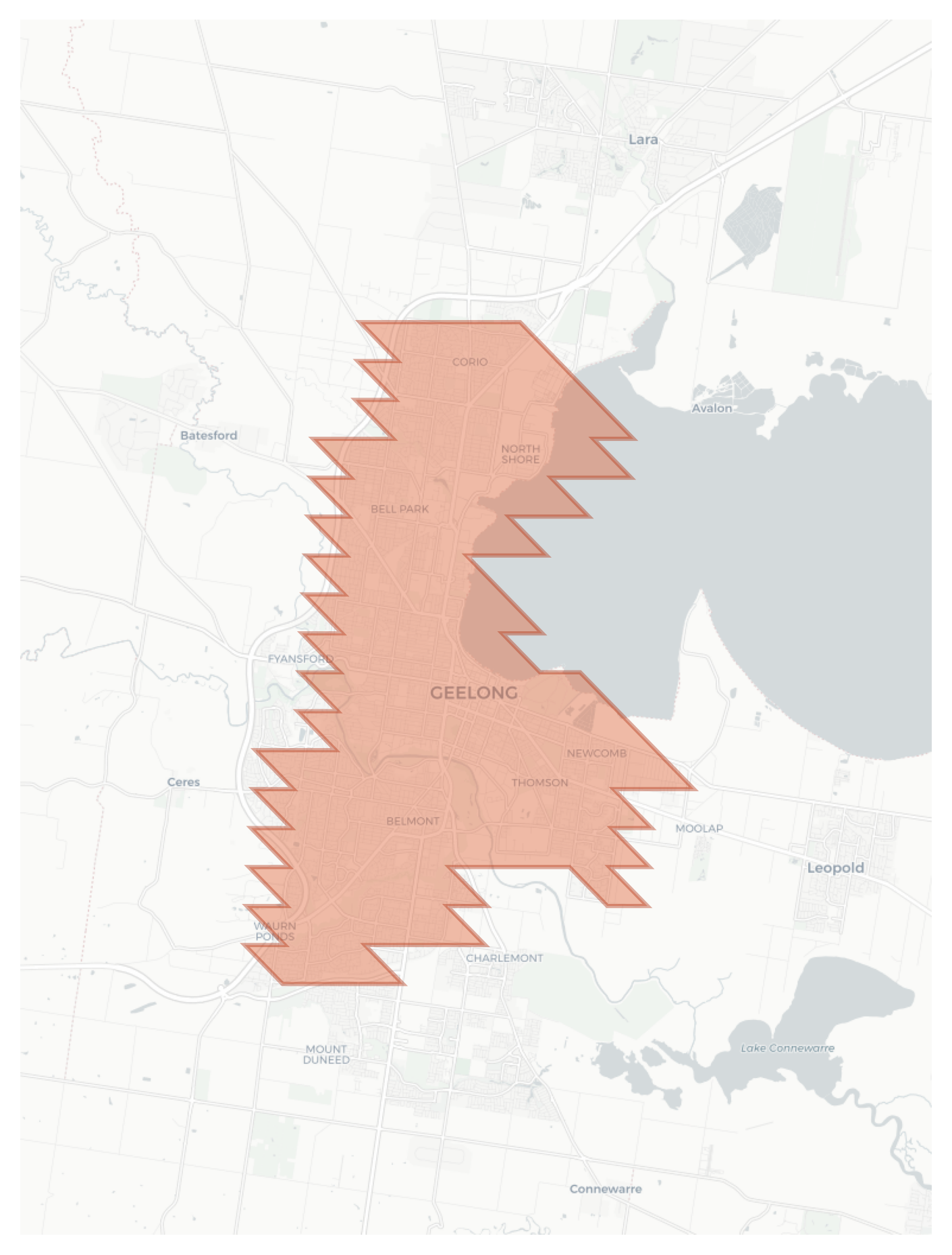 Geelong geographic map