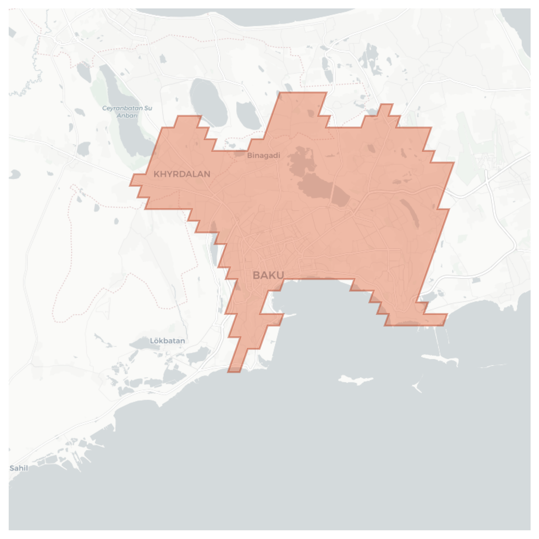 Baku geographic map