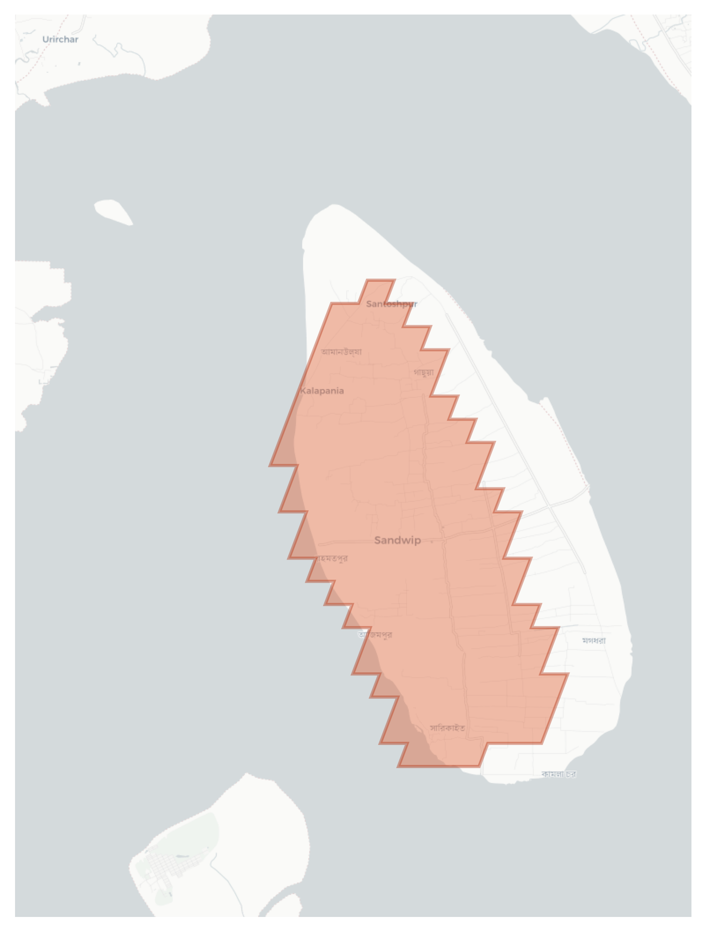 Sandwip geographic map