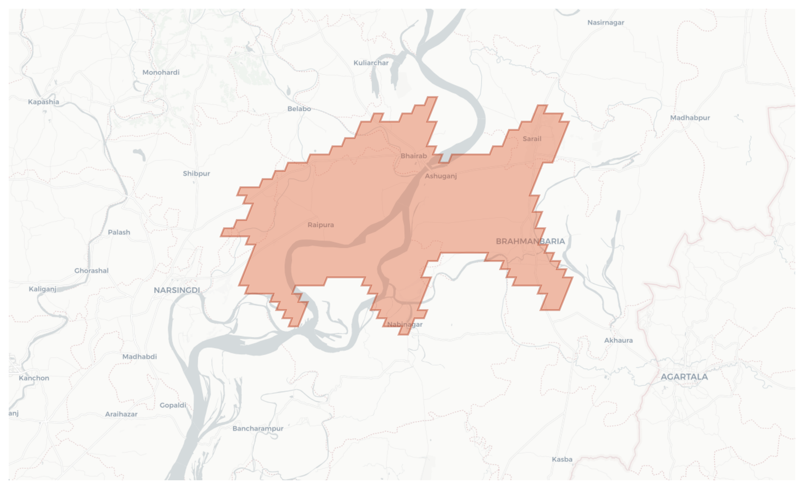 Brahmanbaria geographic map