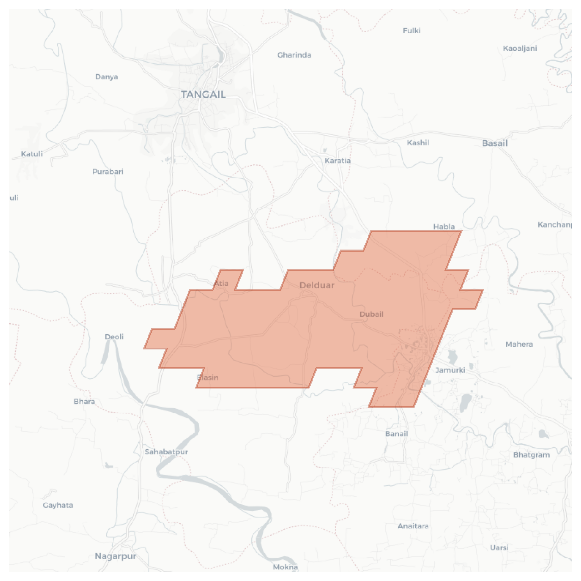 Delduar geographic map