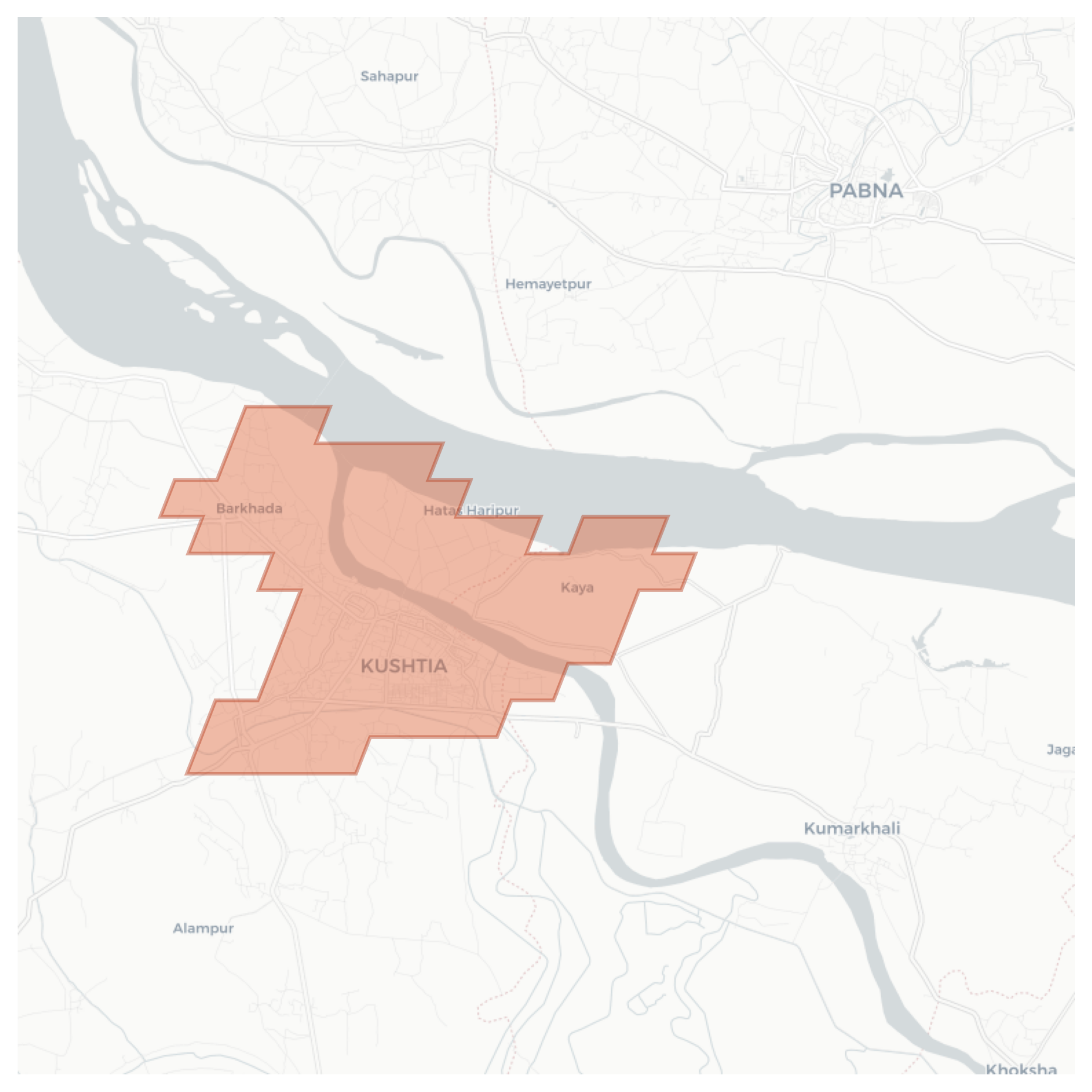Kushtia geographic map