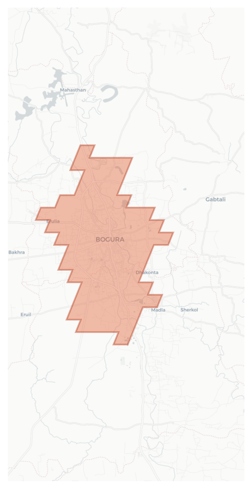 Bogura geographic map