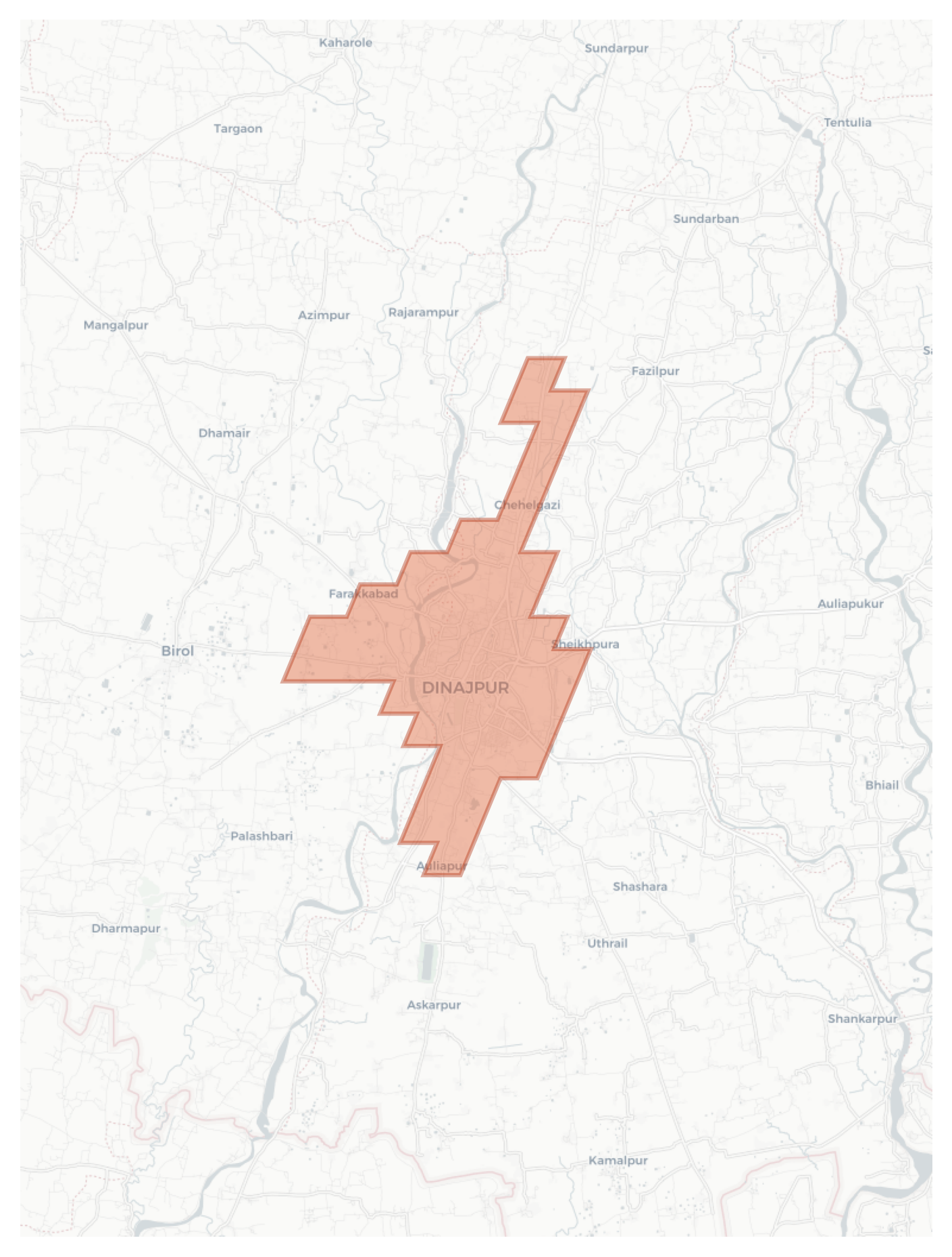 Dinajpur geographic map