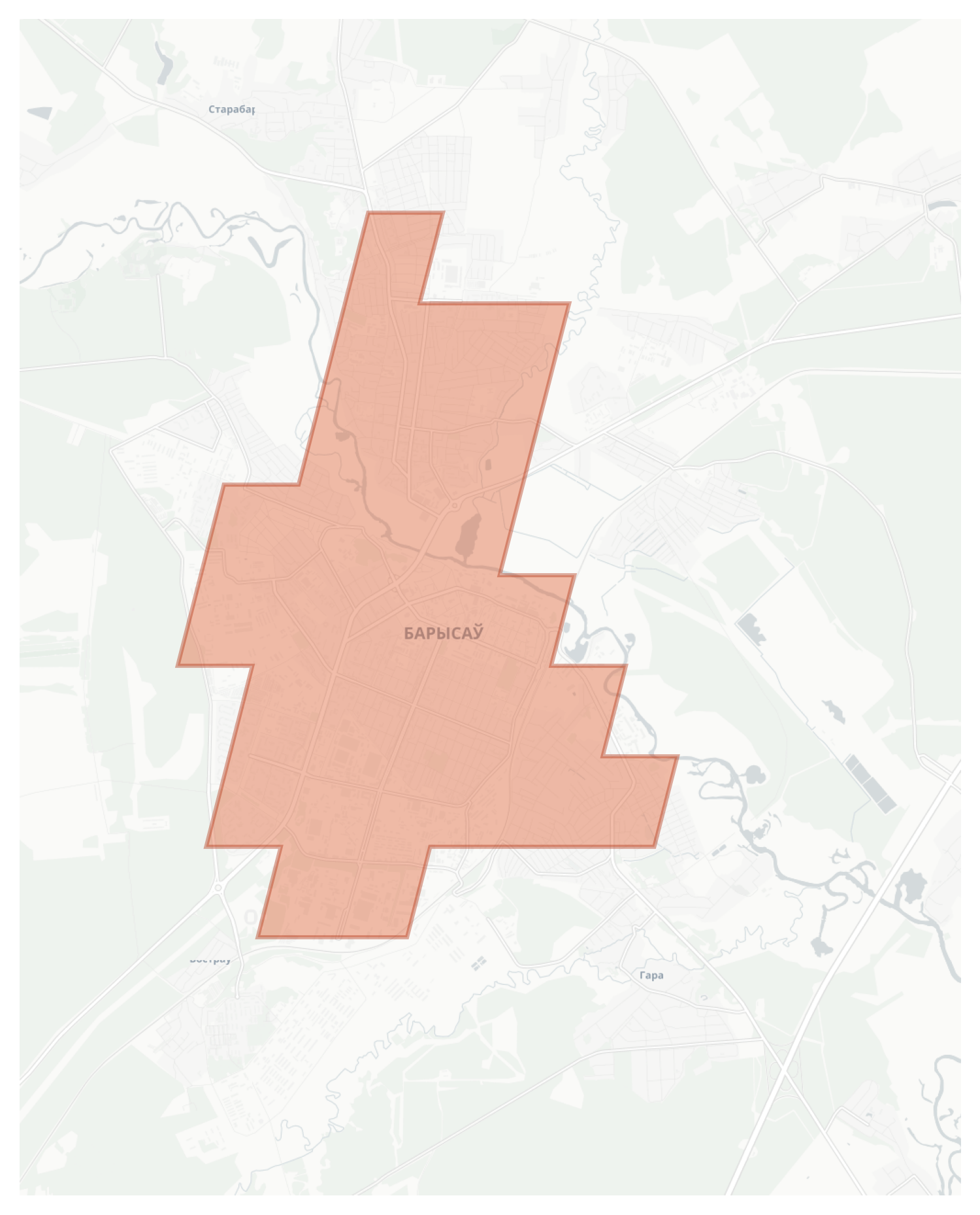 Barysaw geographic map