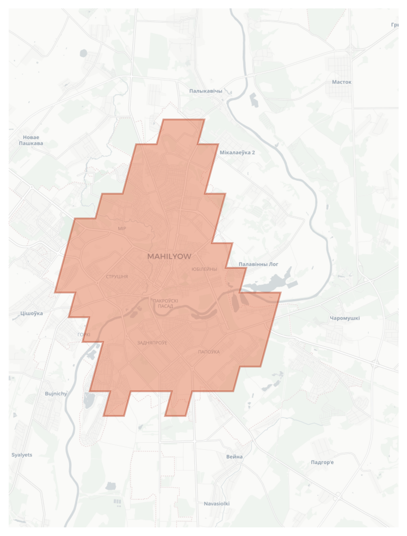 Mahilioŭ geographic map