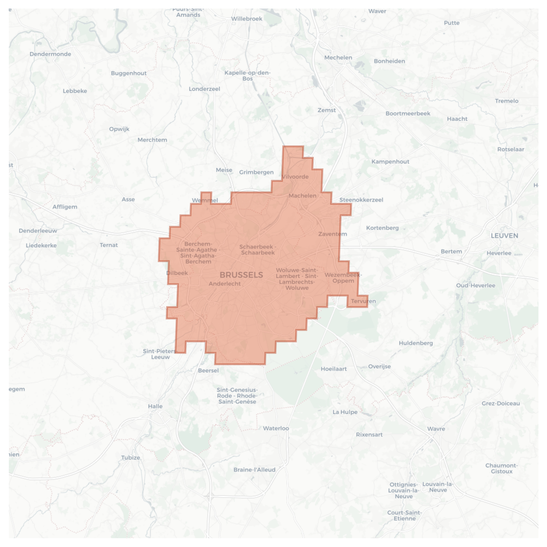Brussels geographic map