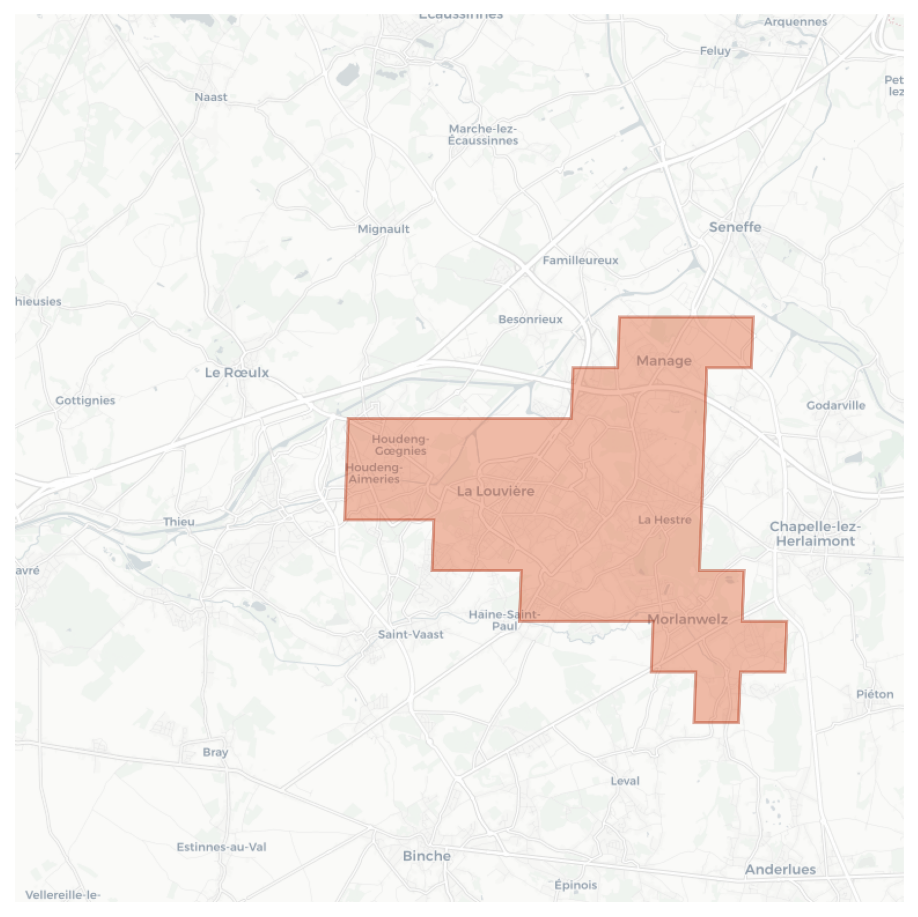 La Louvière geographic map