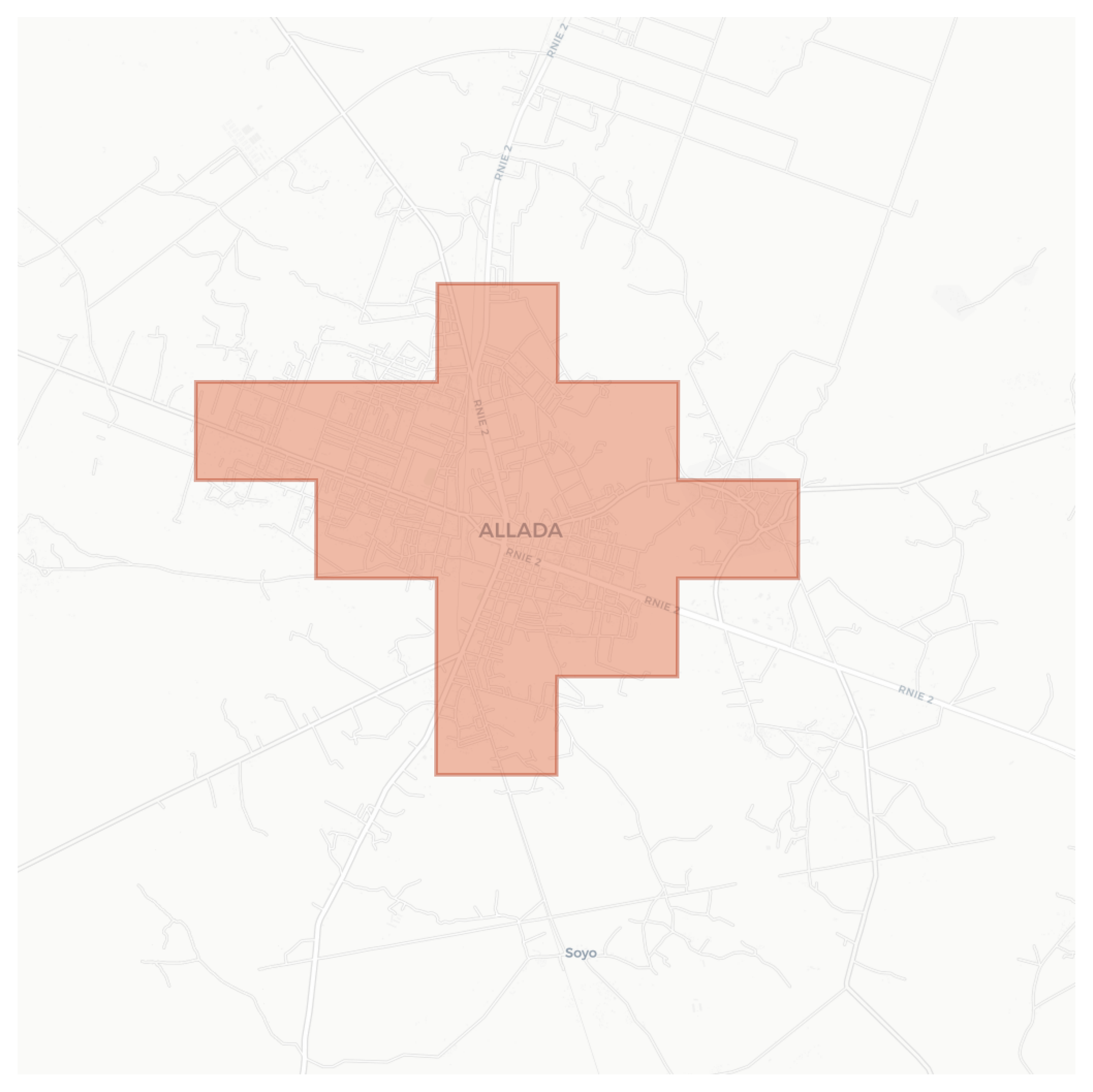 Allada geographic map