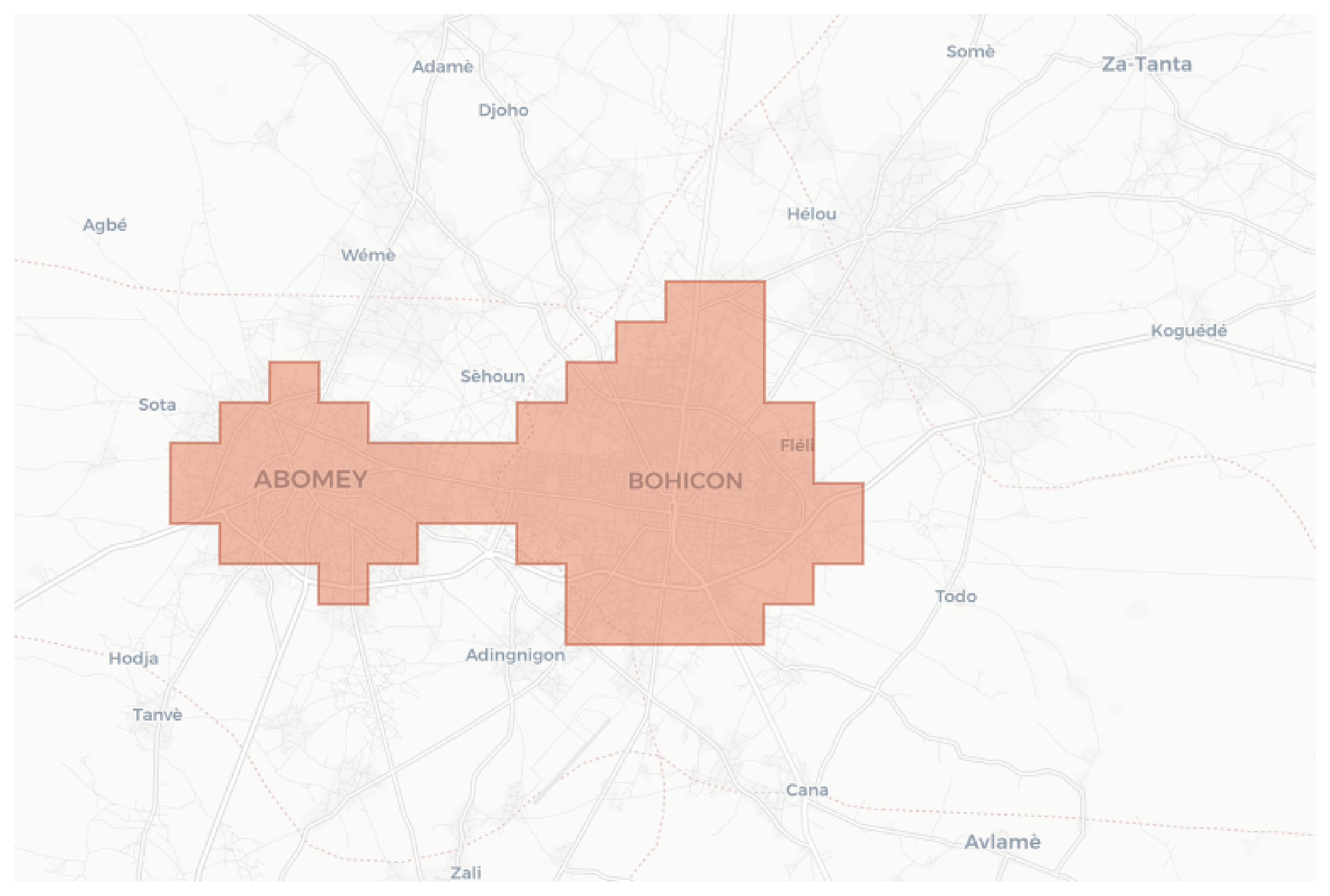 Bohicon geographic map