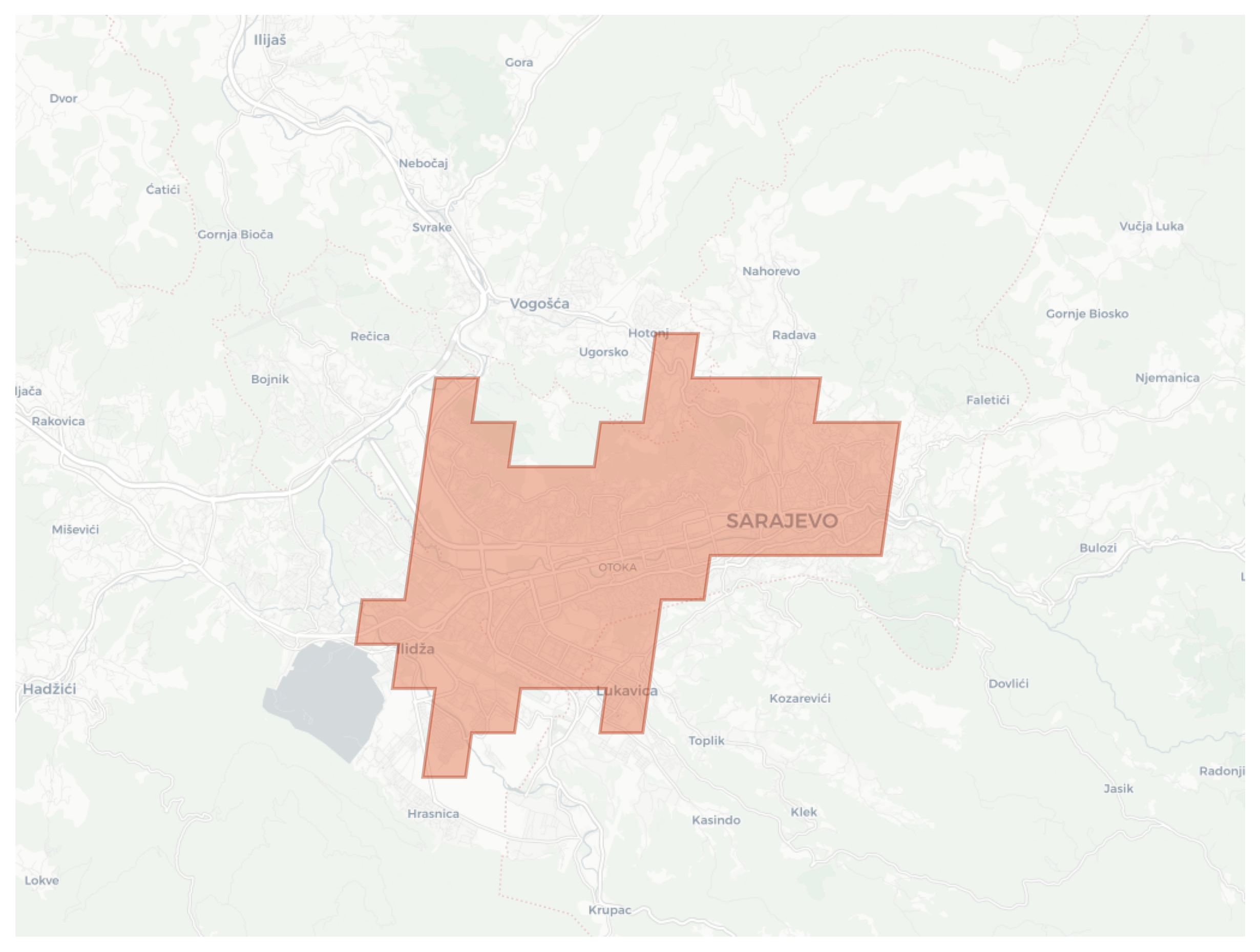 Sarajevo geographic map