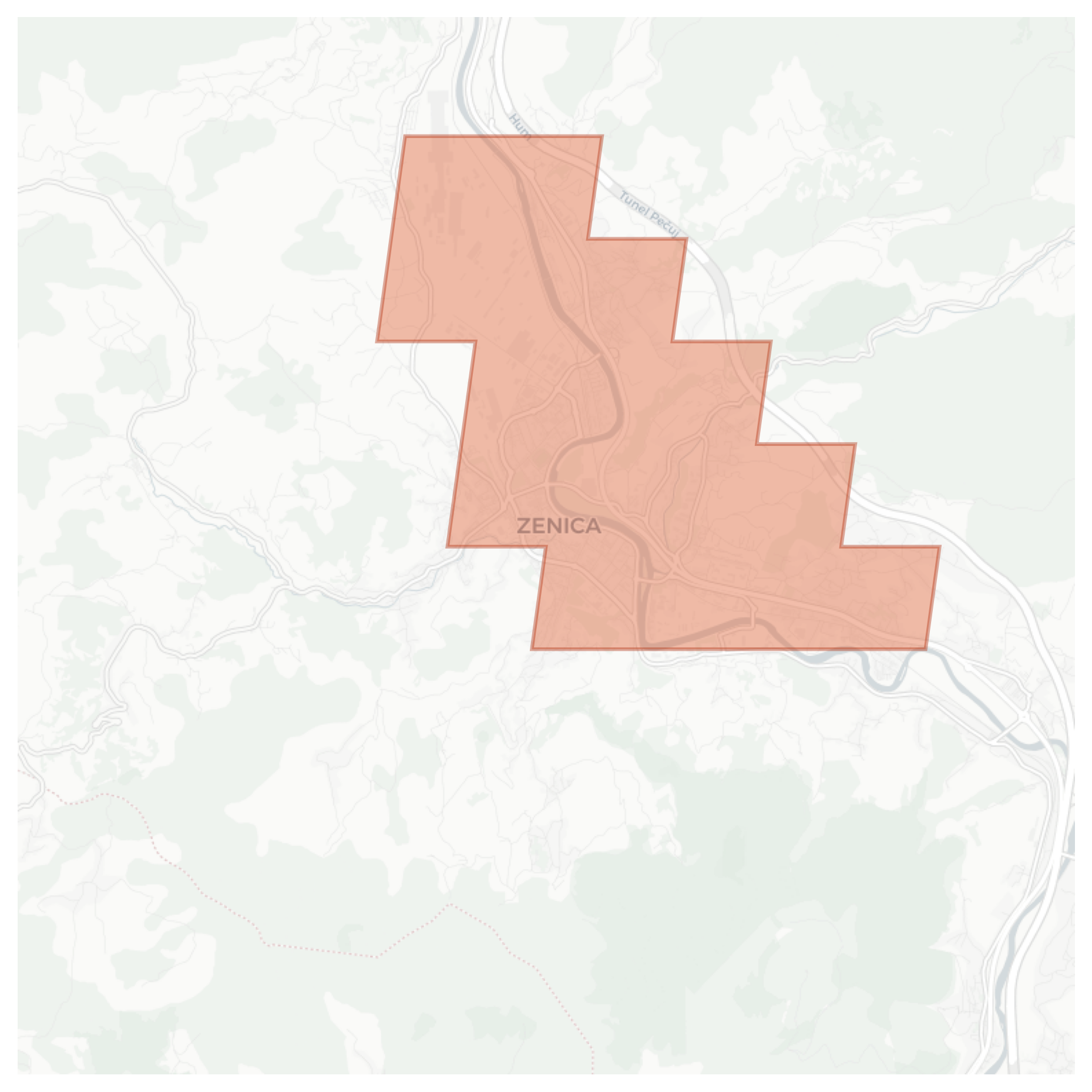 Zenica geographic map