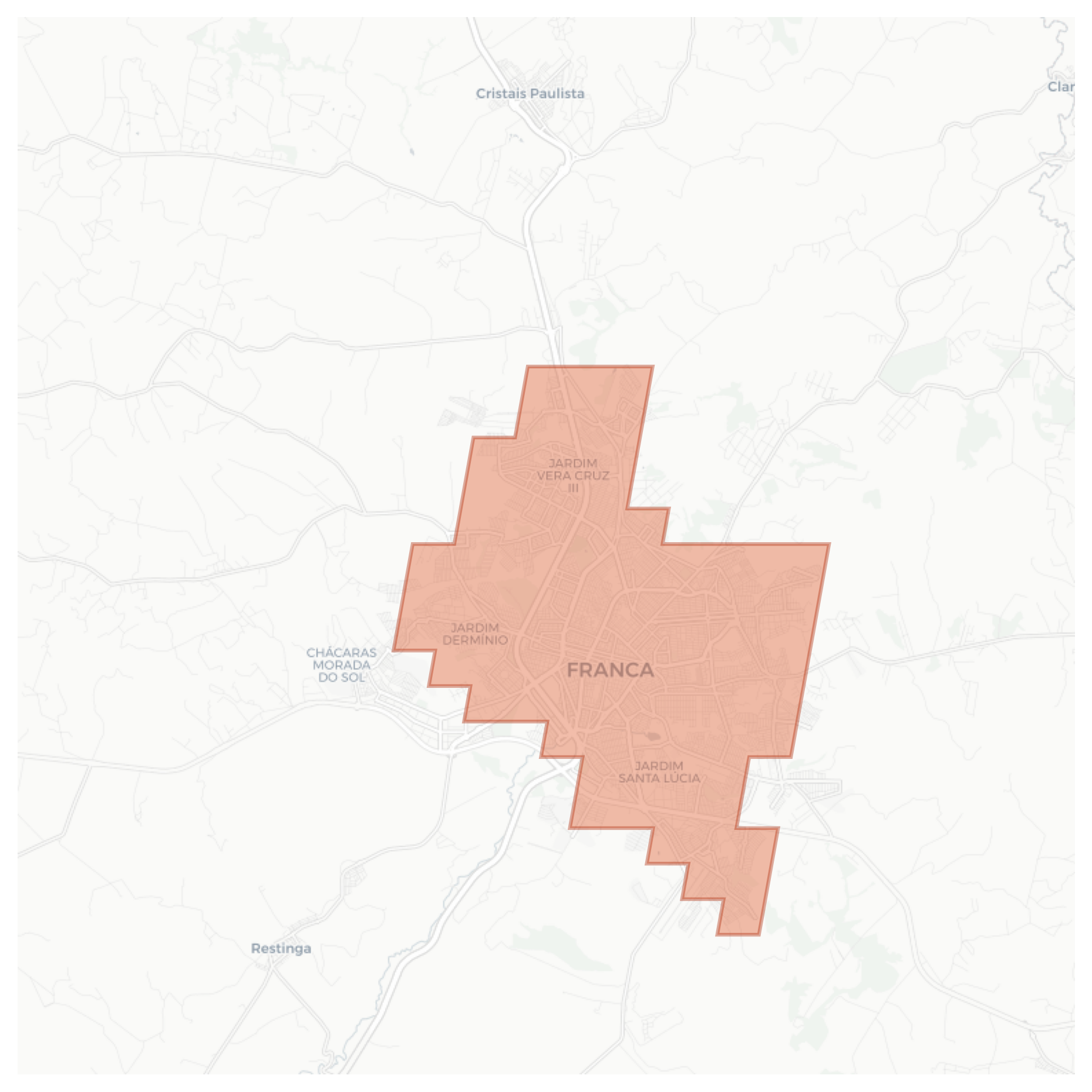 Franca geographic map