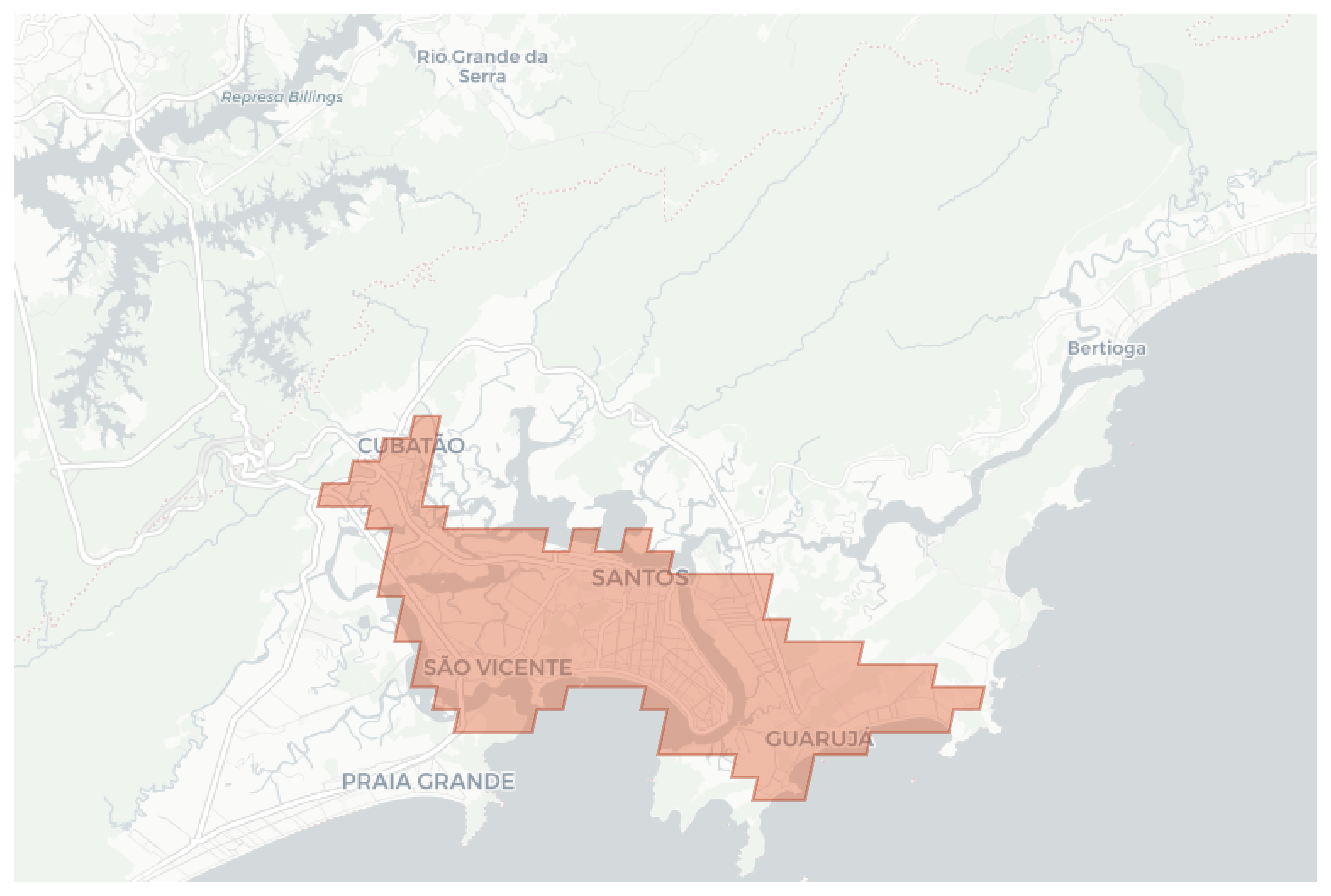 Santos geographic map