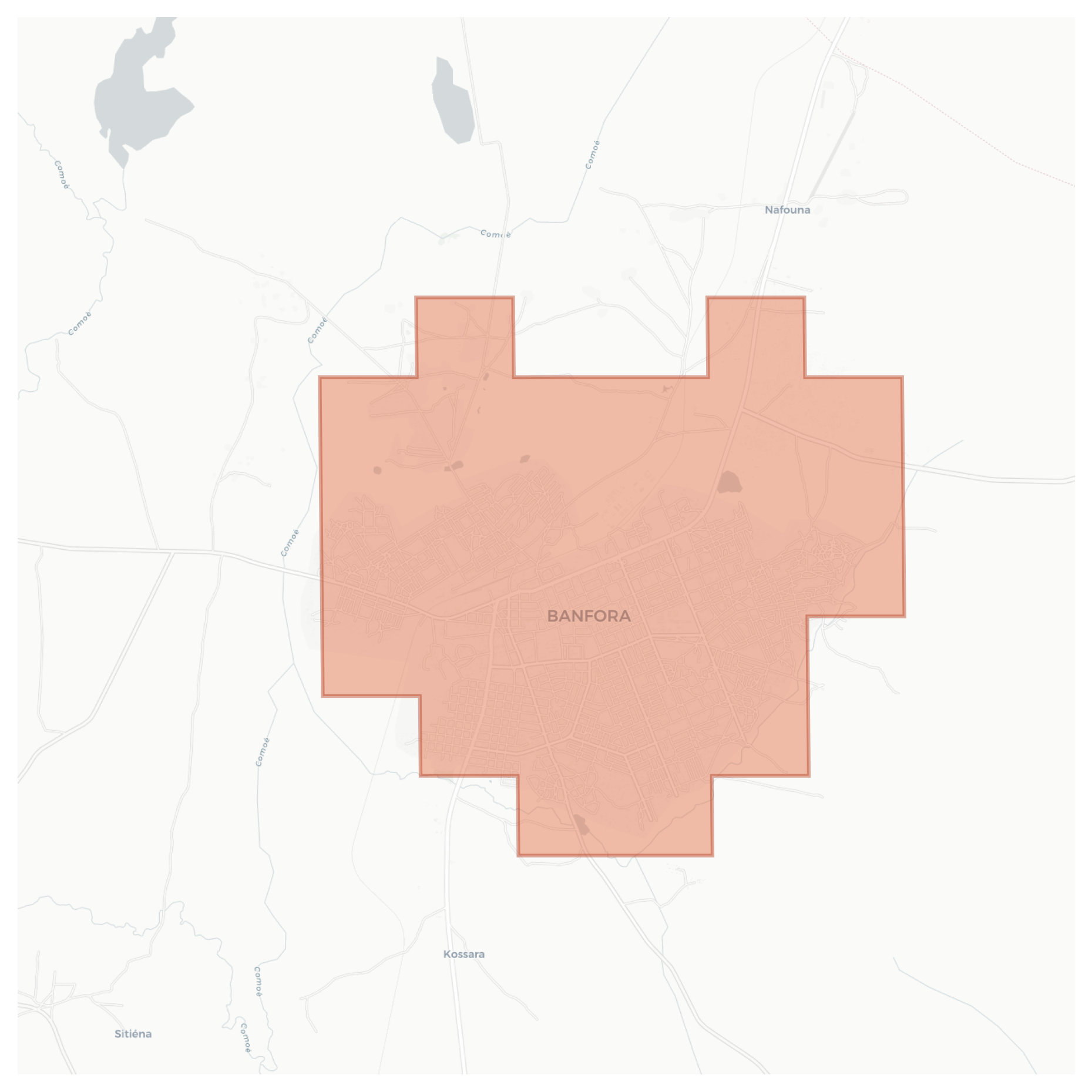 Banfora geographic map