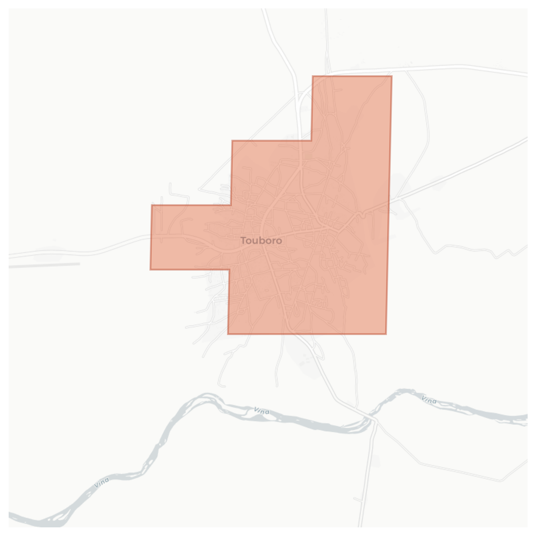 Touboro geographic map