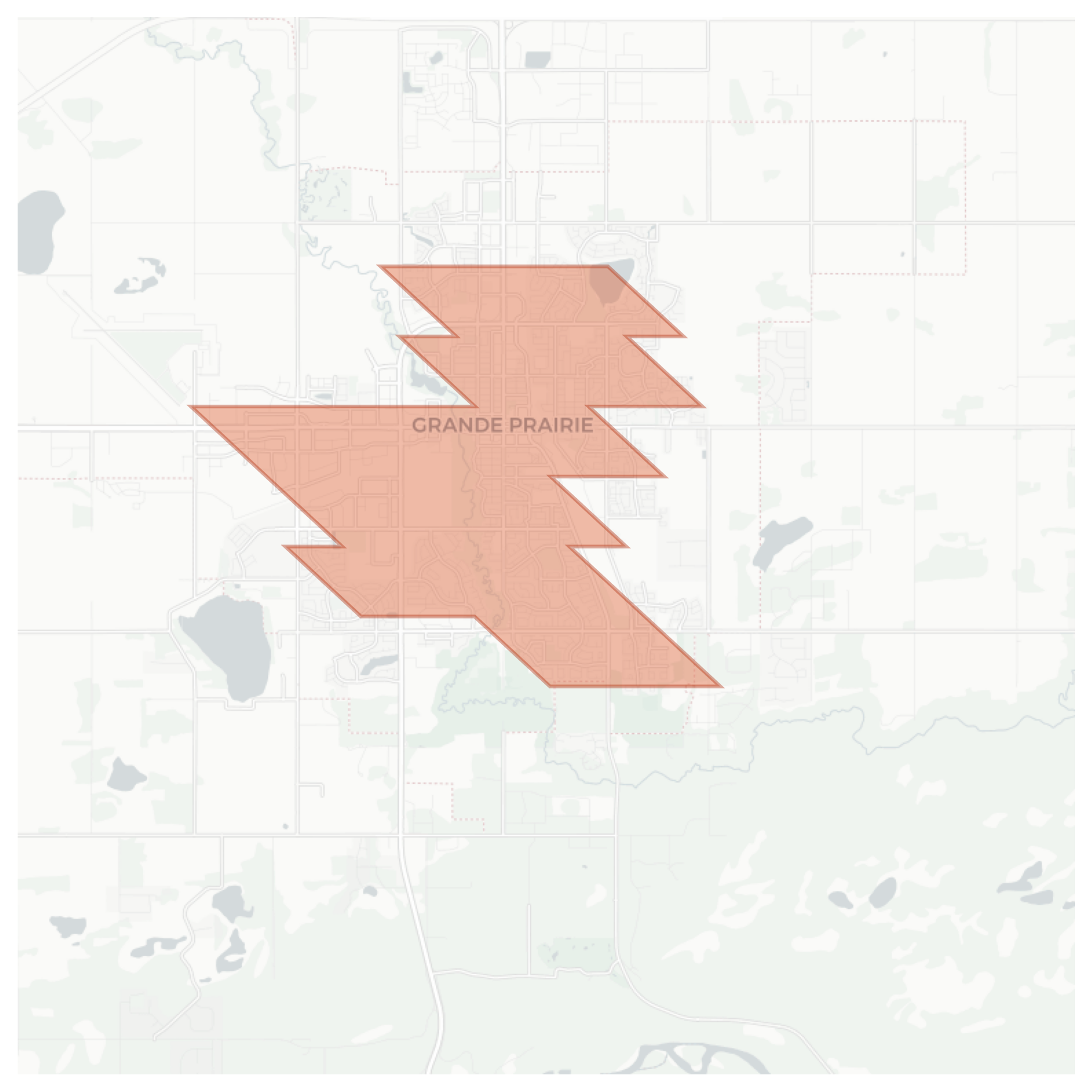 Grande Prairie geographic map