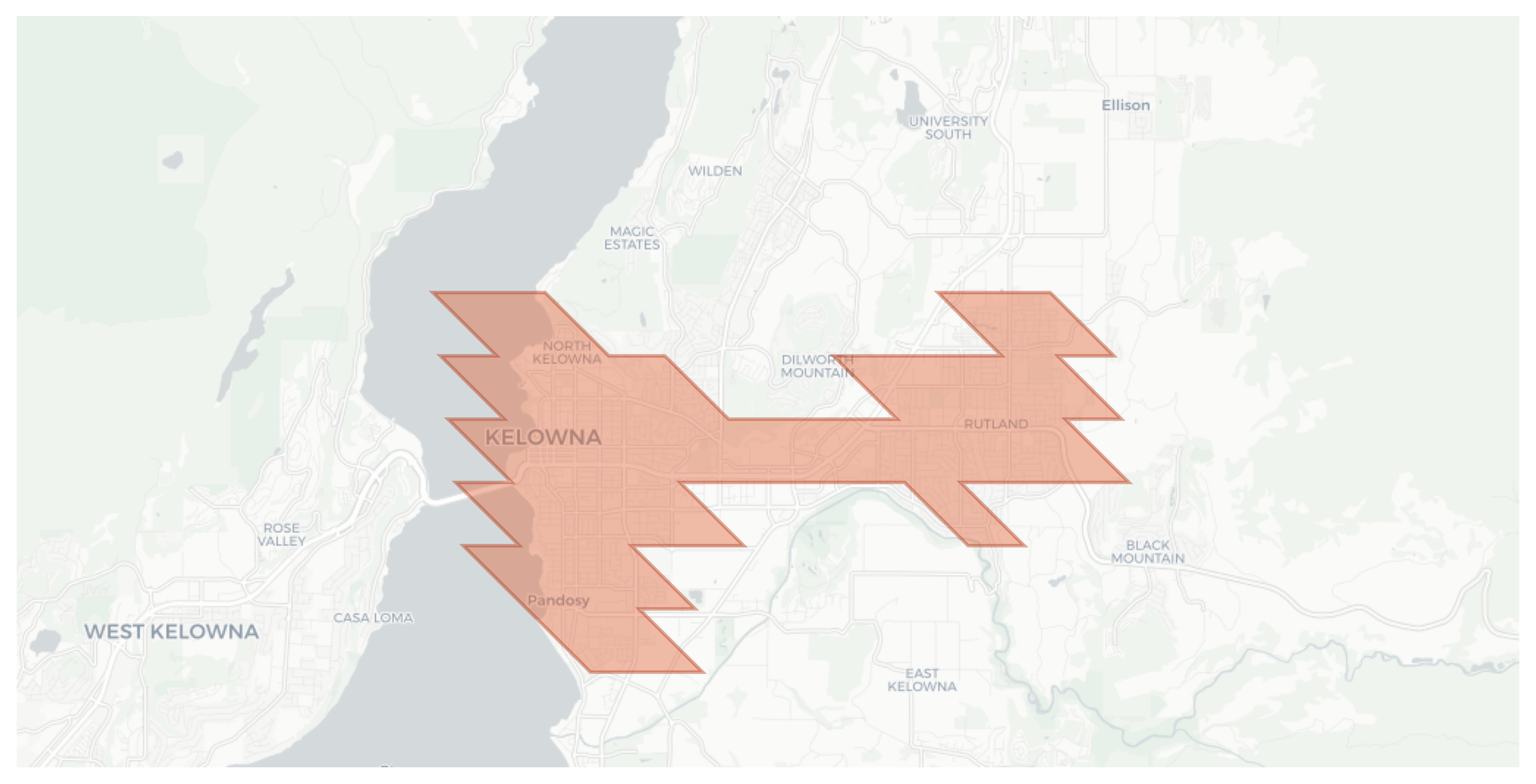 Kelowna geographic map