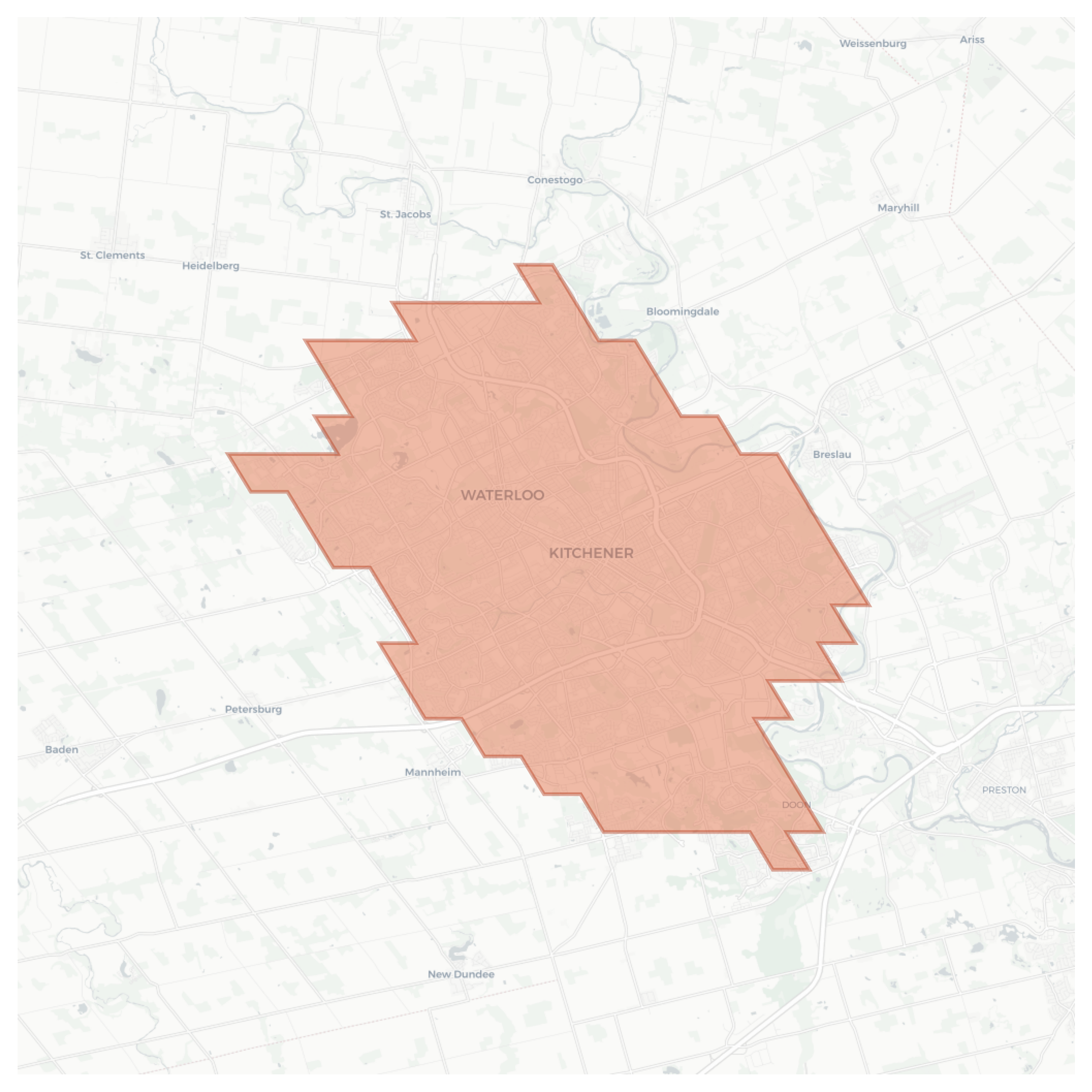 Kitchener geographic map