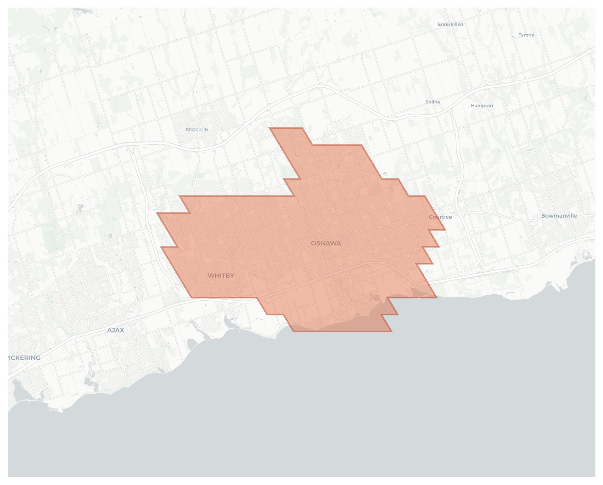 Oshawa geographic map