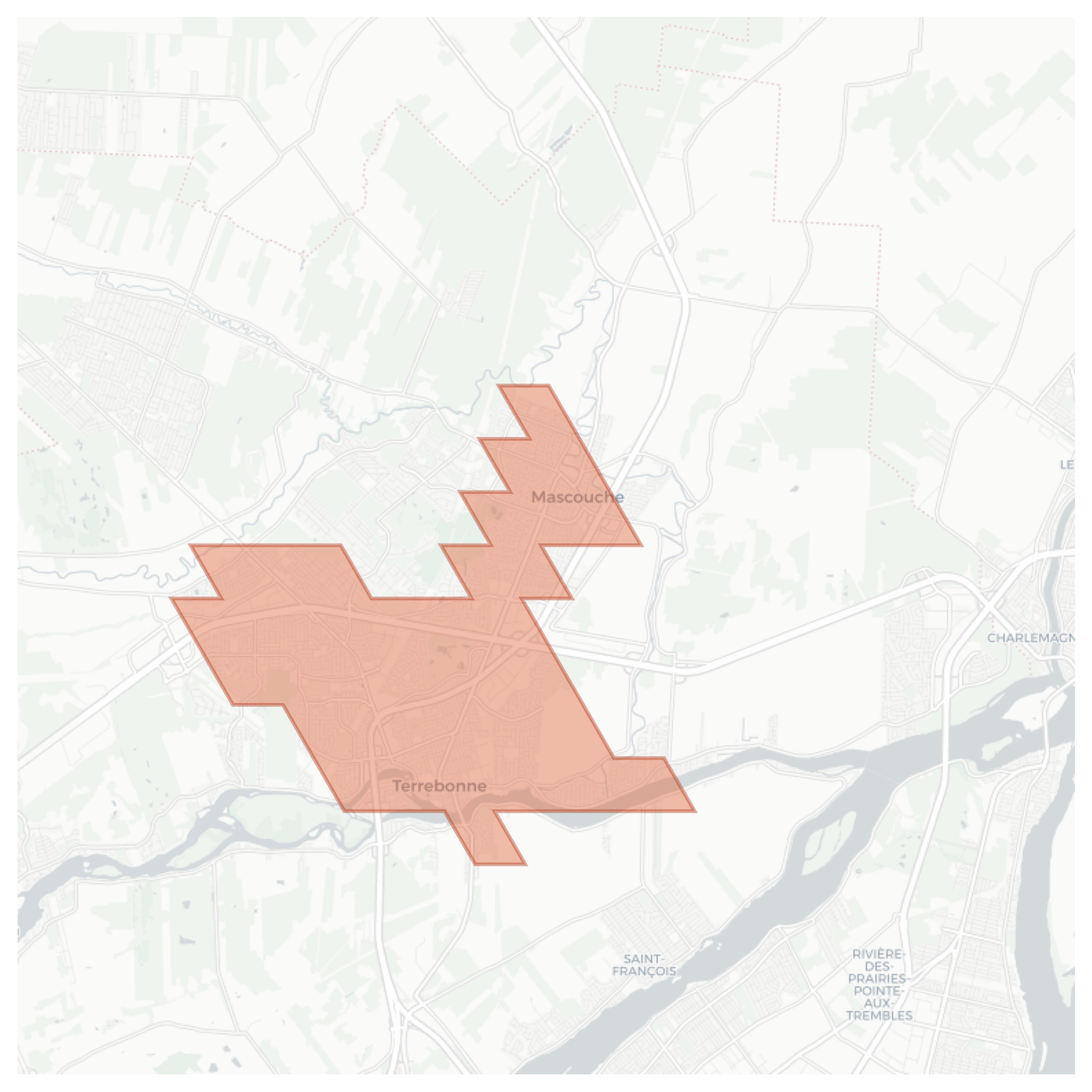 Terrebonne geographic map