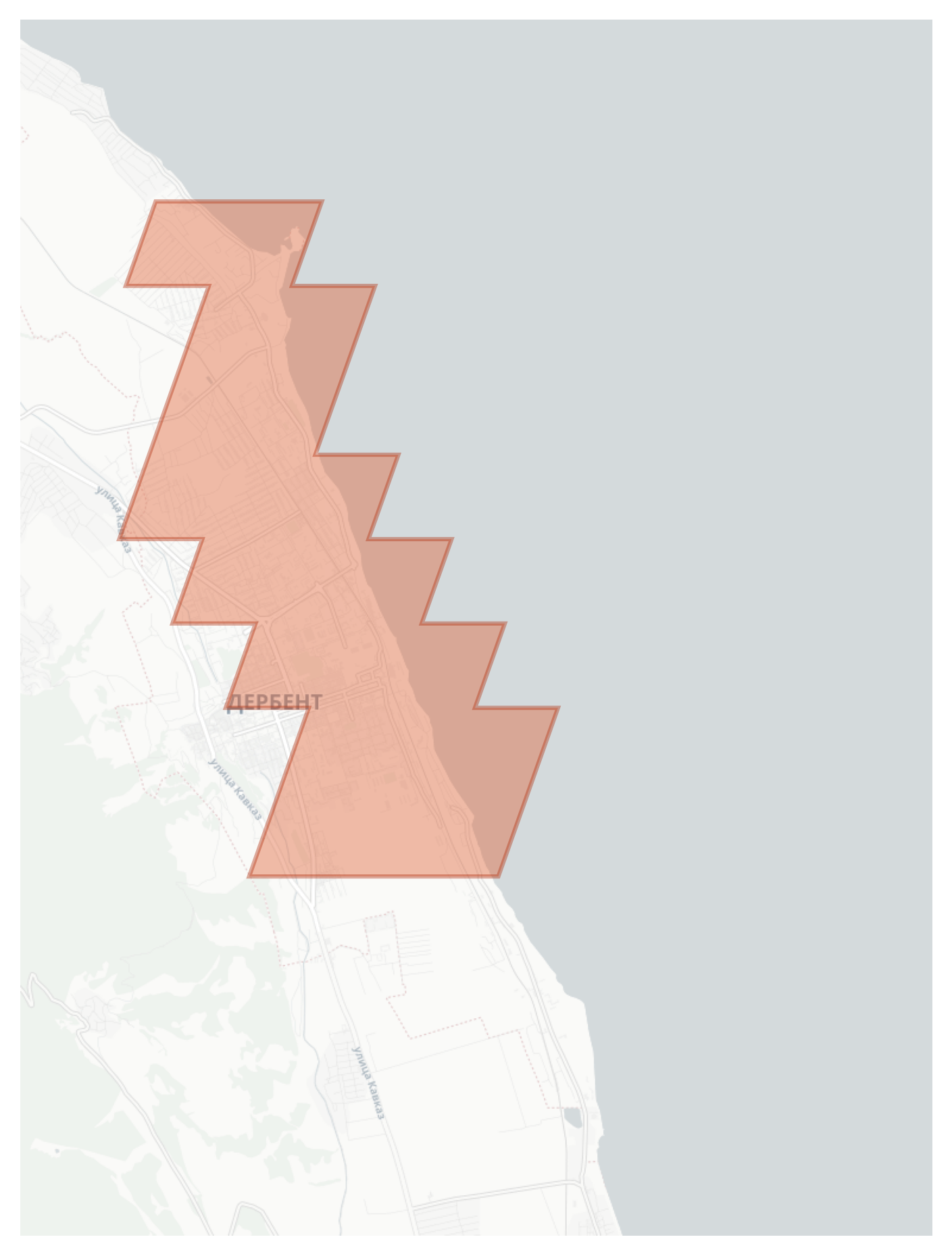 Derbent geographic map