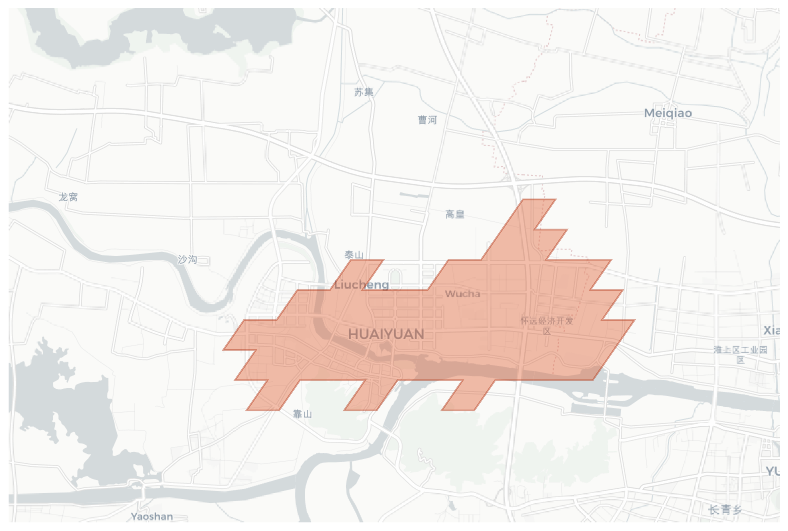 Huaiyuan geographic map
