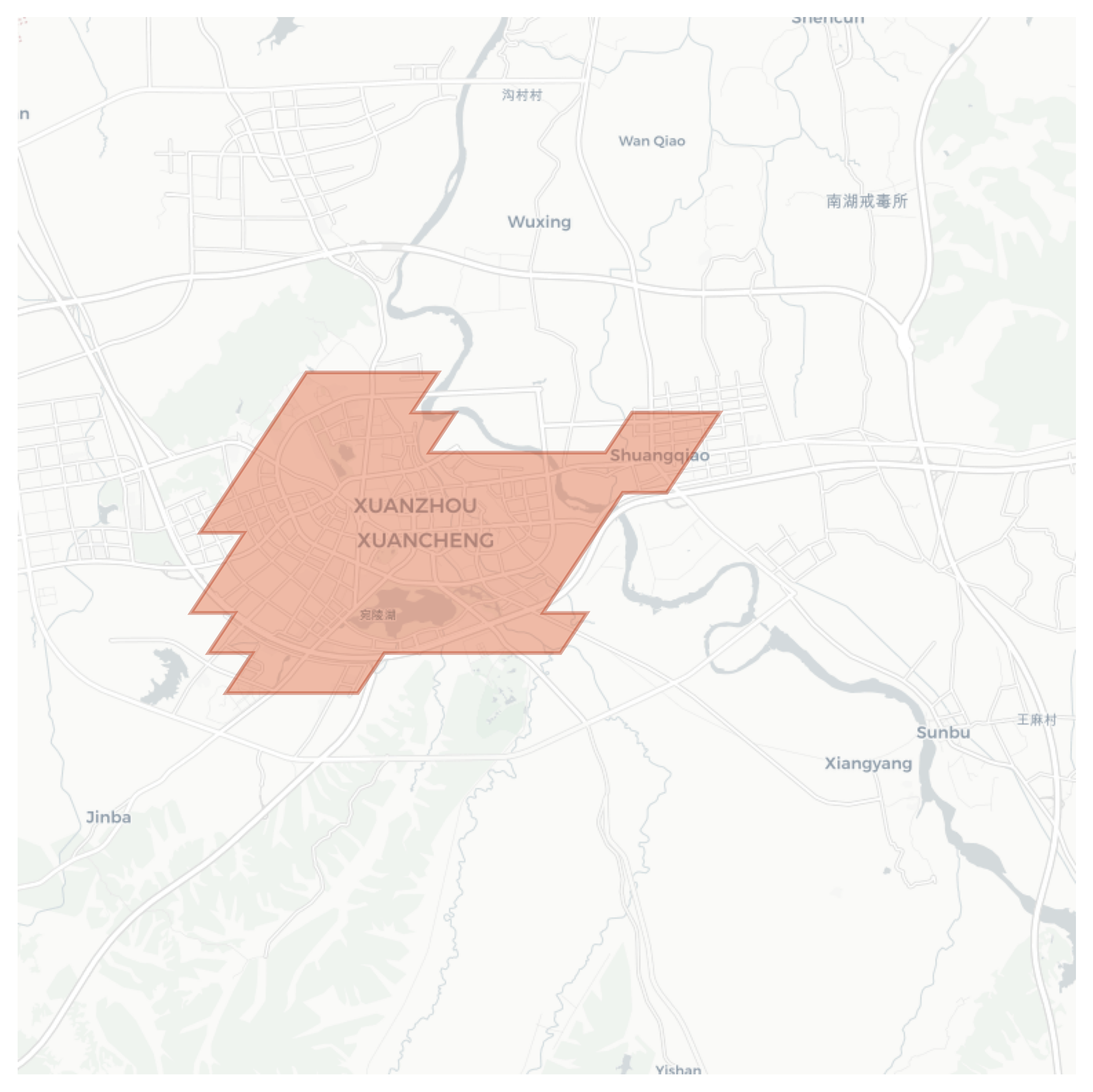 Xuancheng geographic map