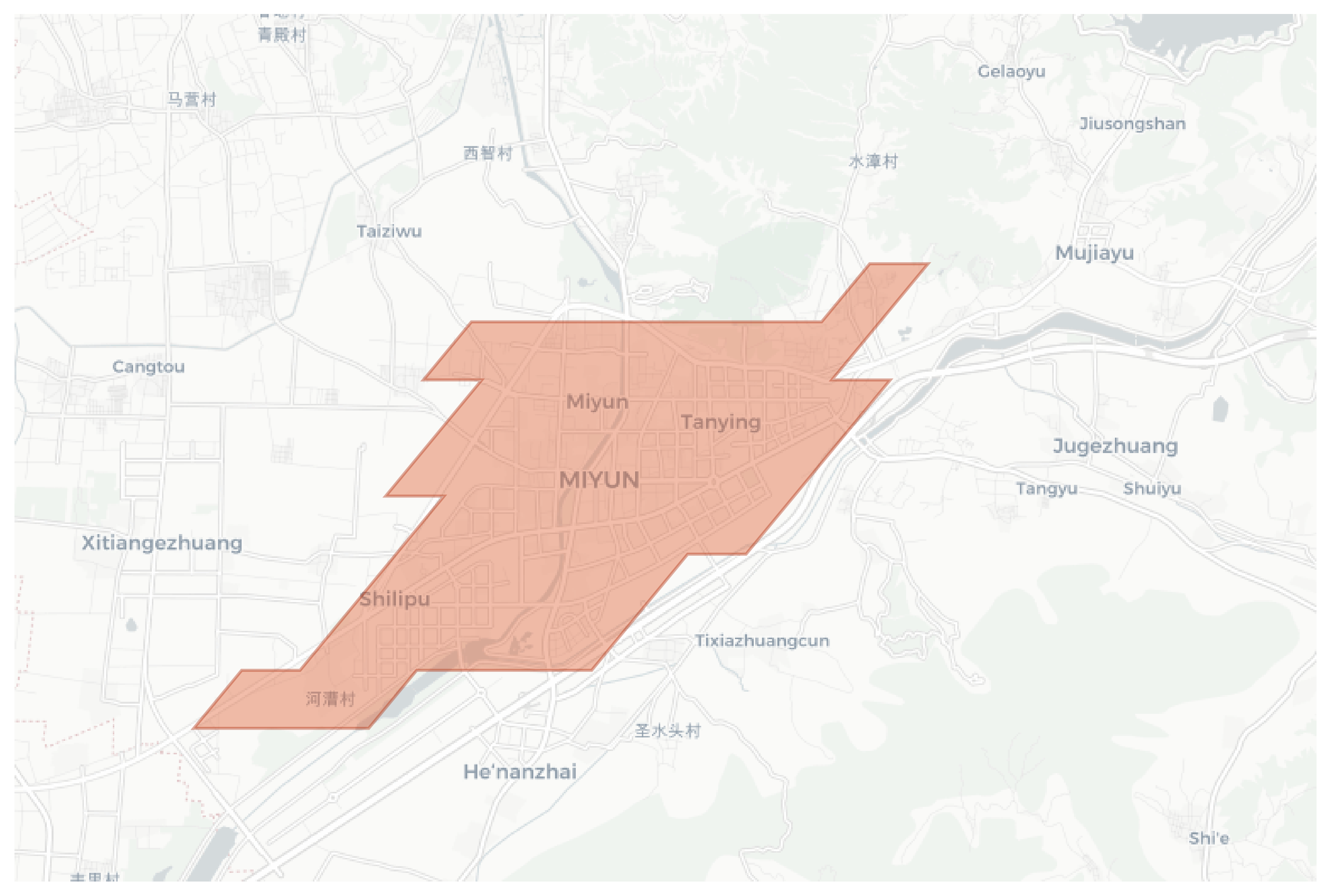 Miyun geographic map