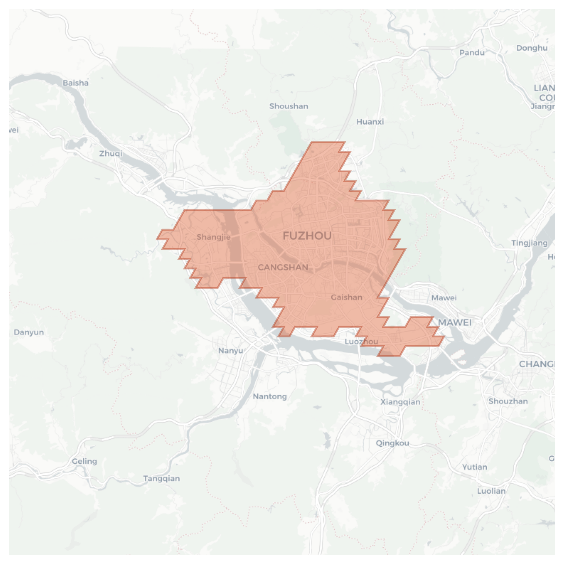 Fuzhou geographic map