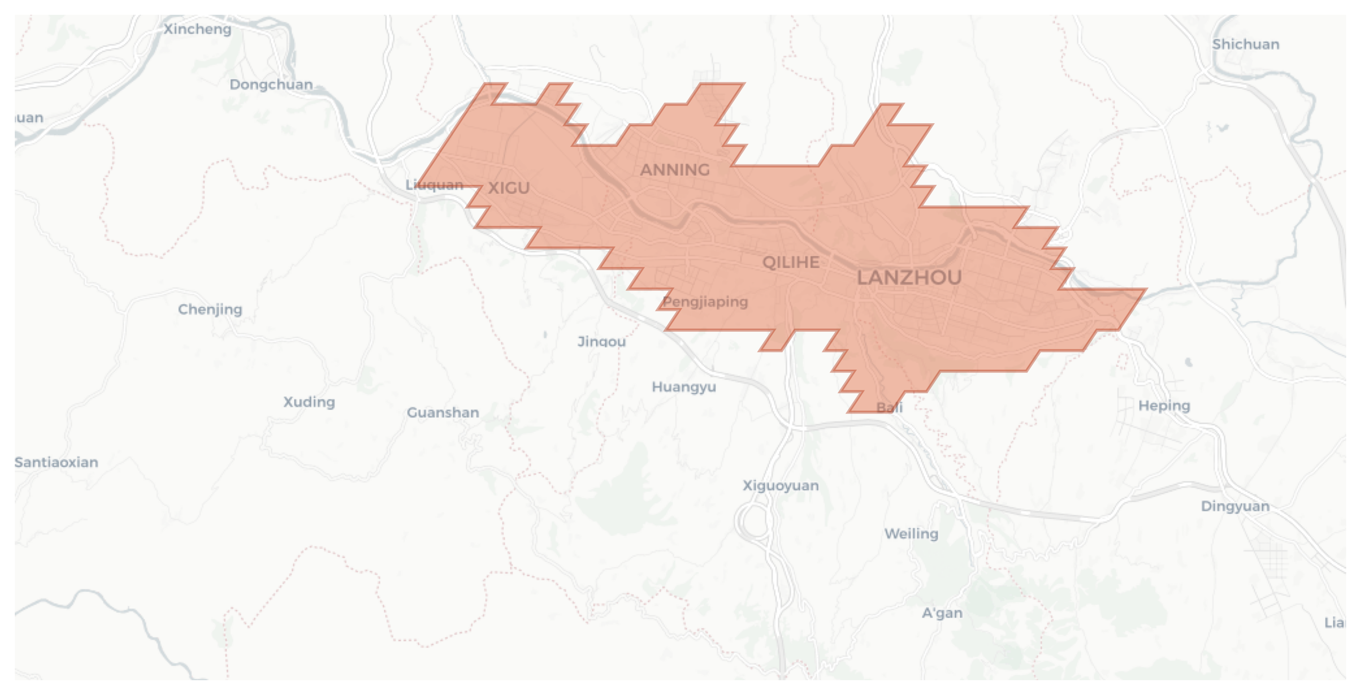 Lanzhou geographic map