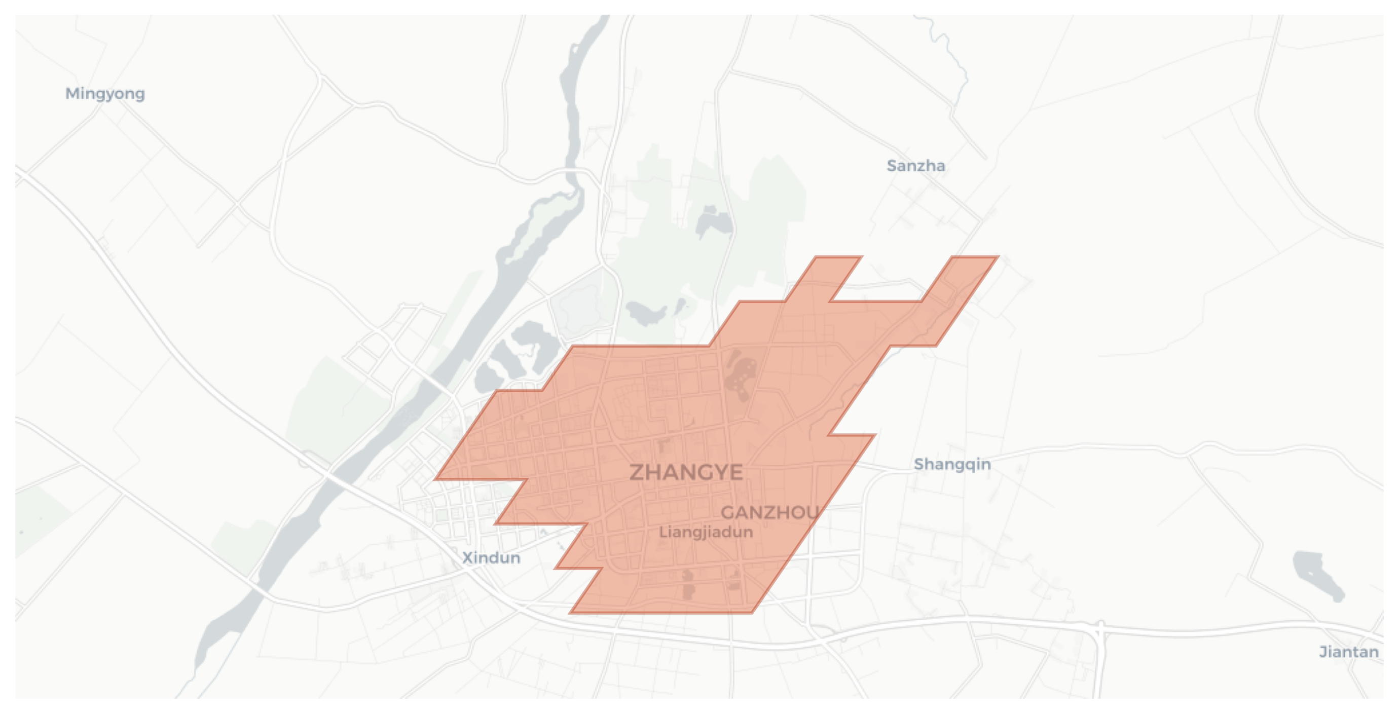 Zhangye geographic map