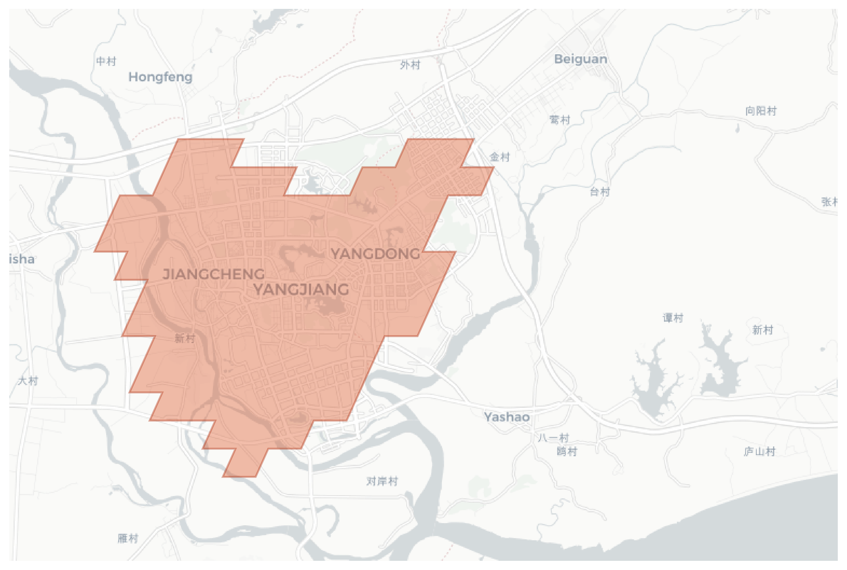 Yangjiang geographic map