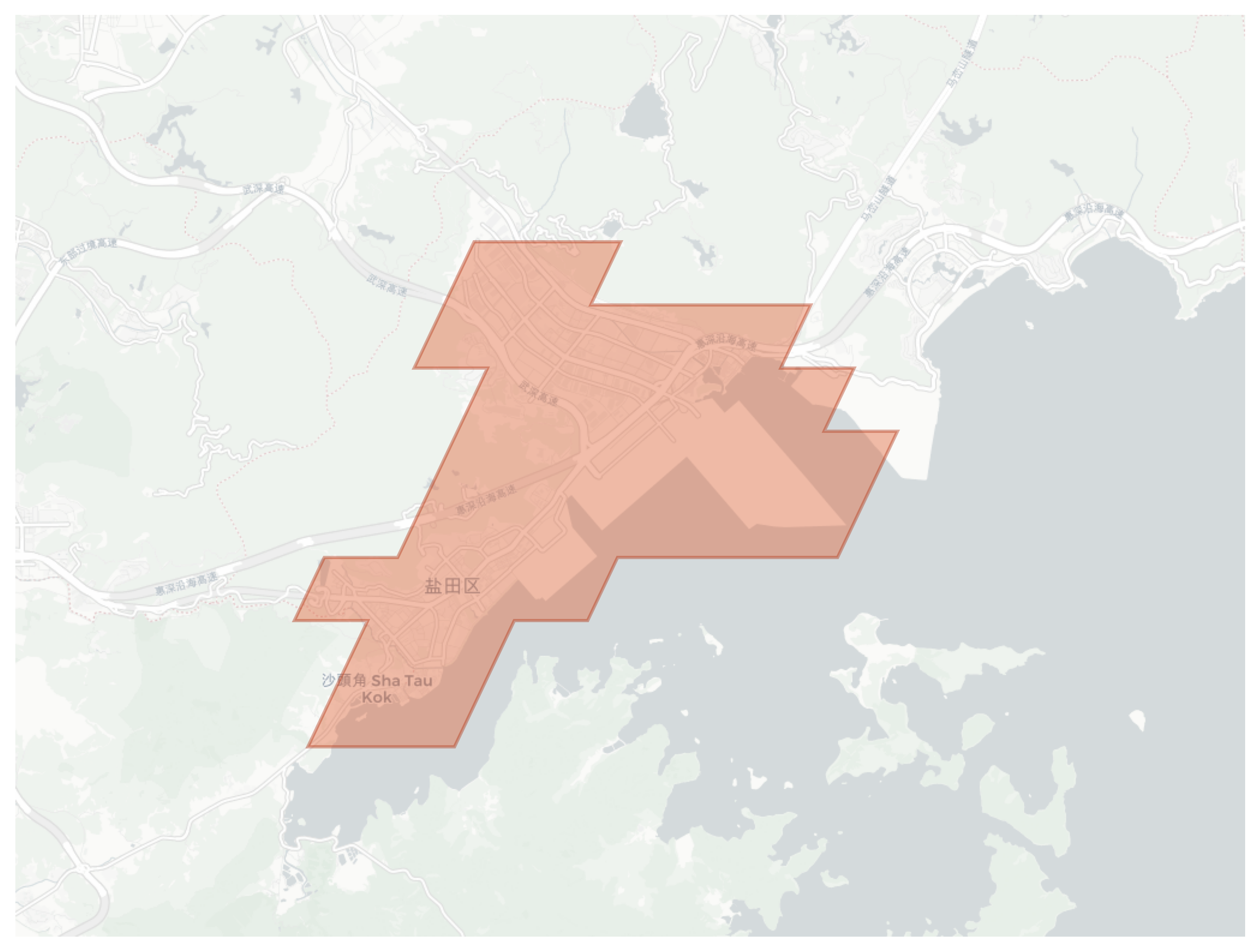 Yantian District geographic map