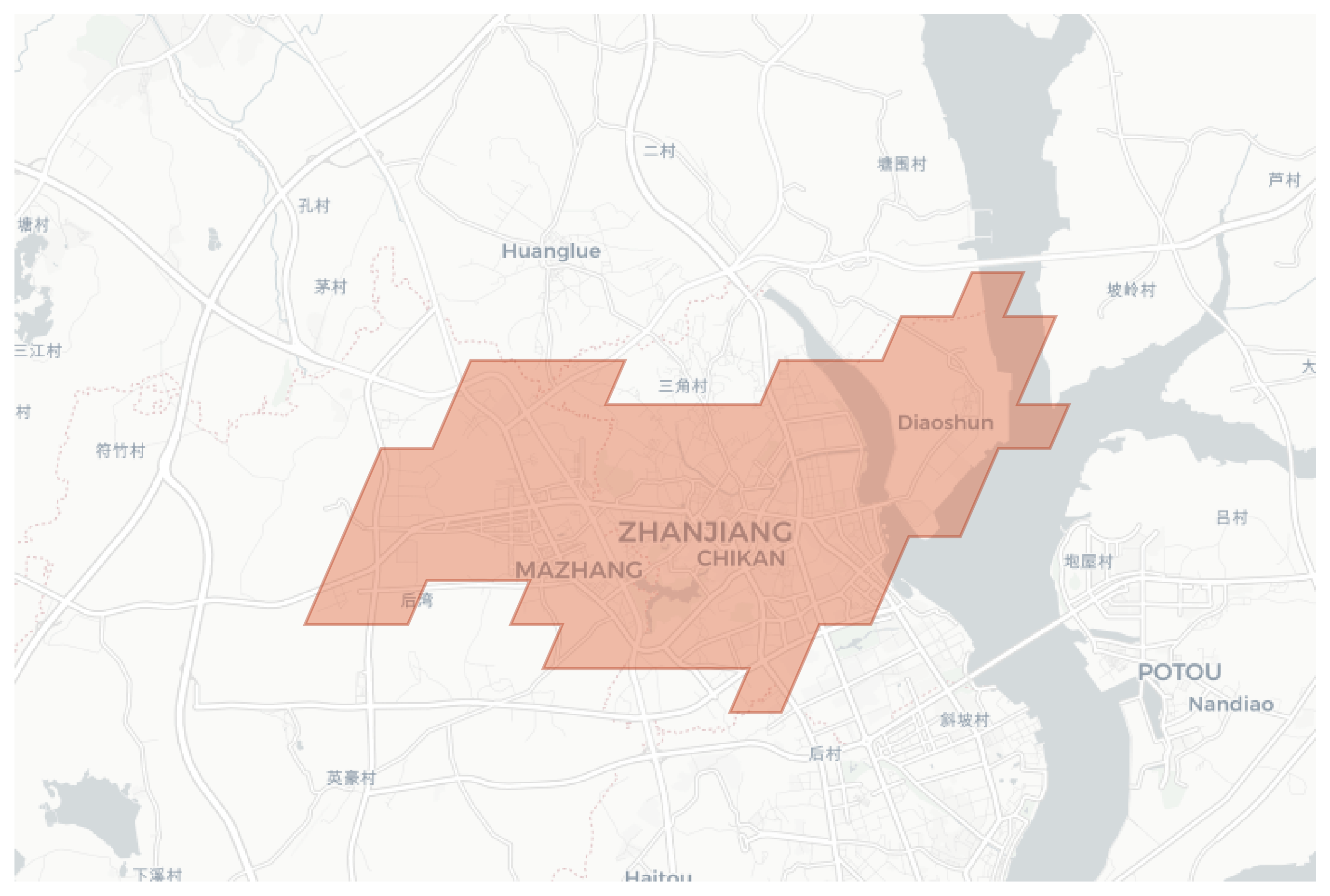 Zhanjiang geographic map