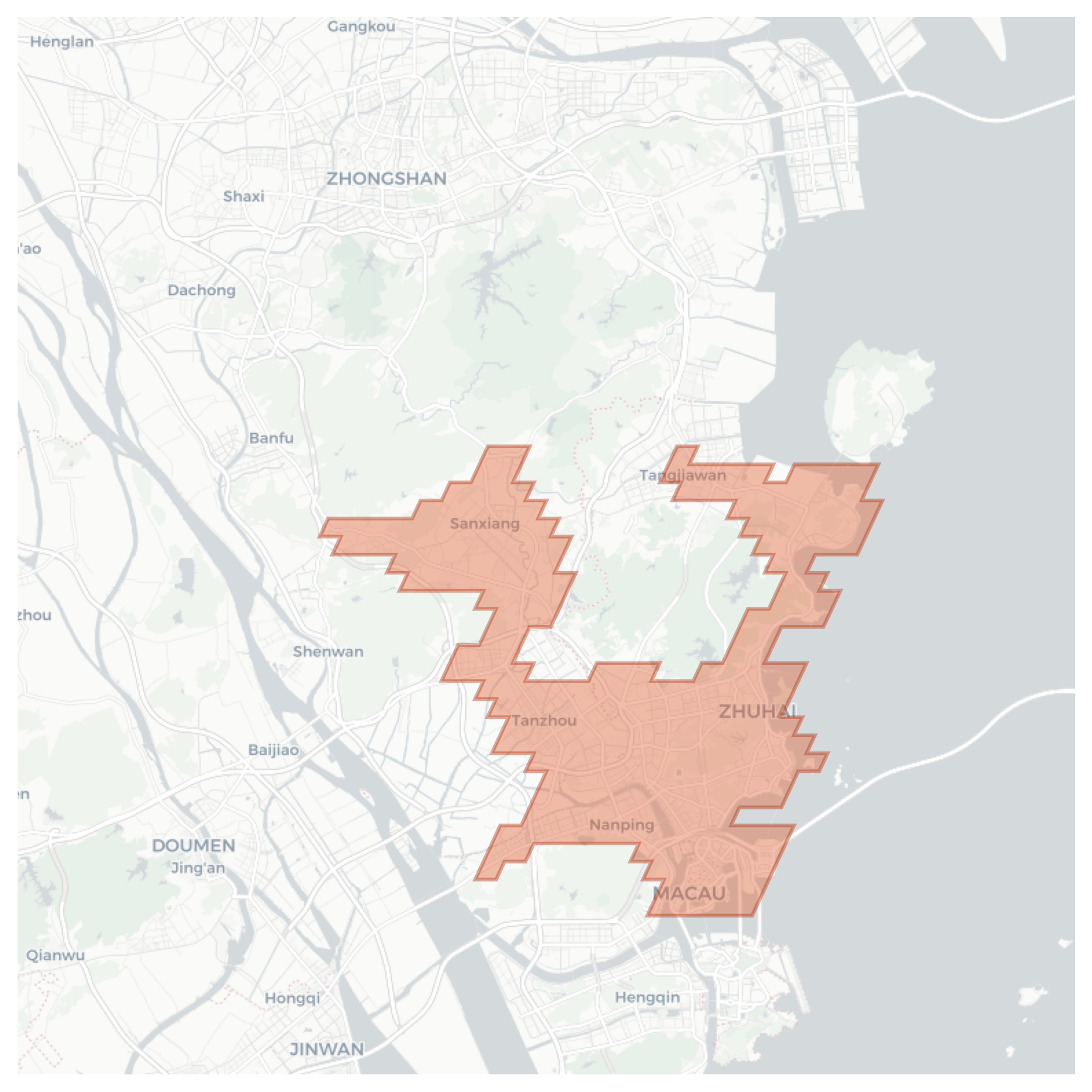 Zhuhai [Macau] geographic map