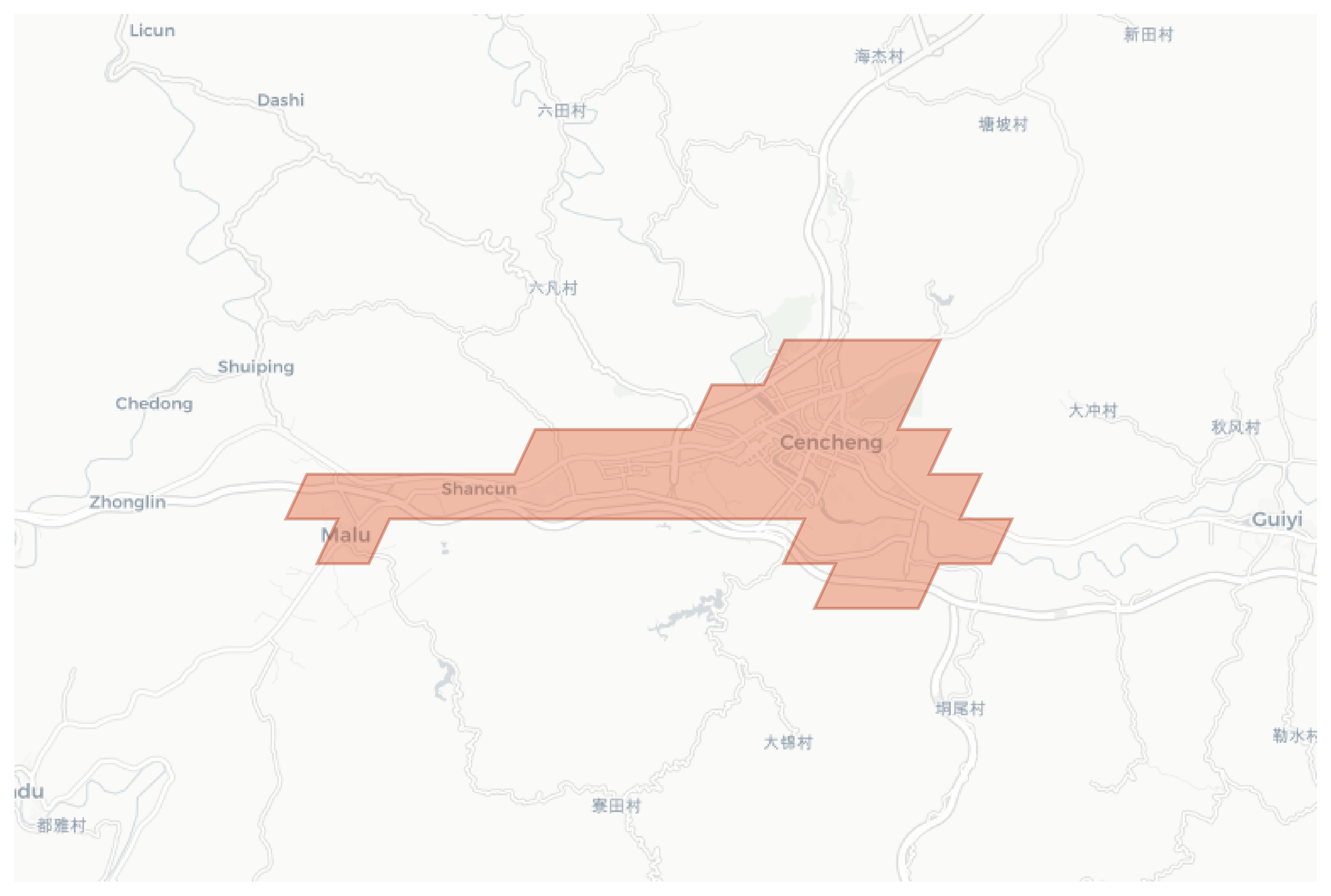 Cenxi geographic map