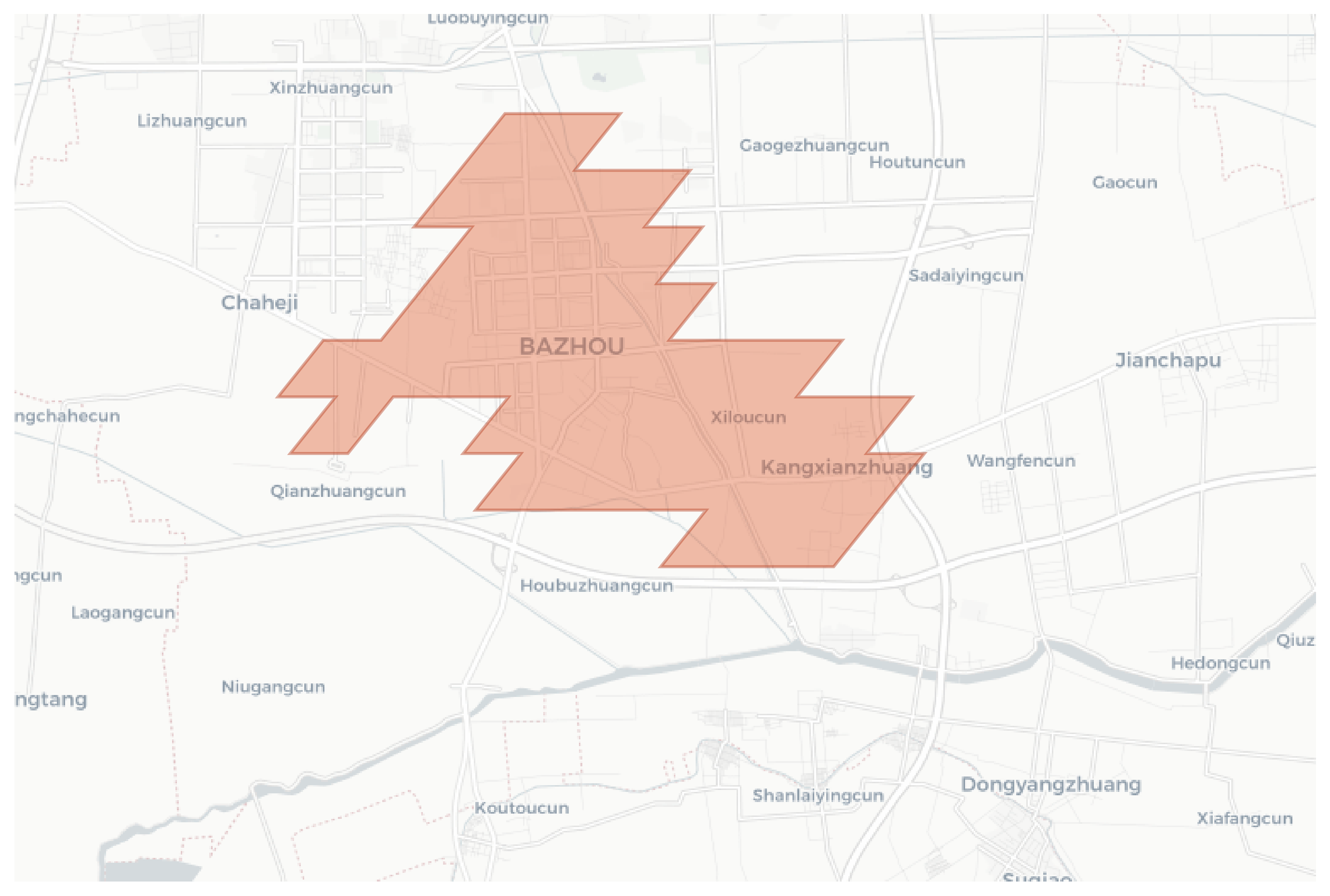 Bazhou geographic map