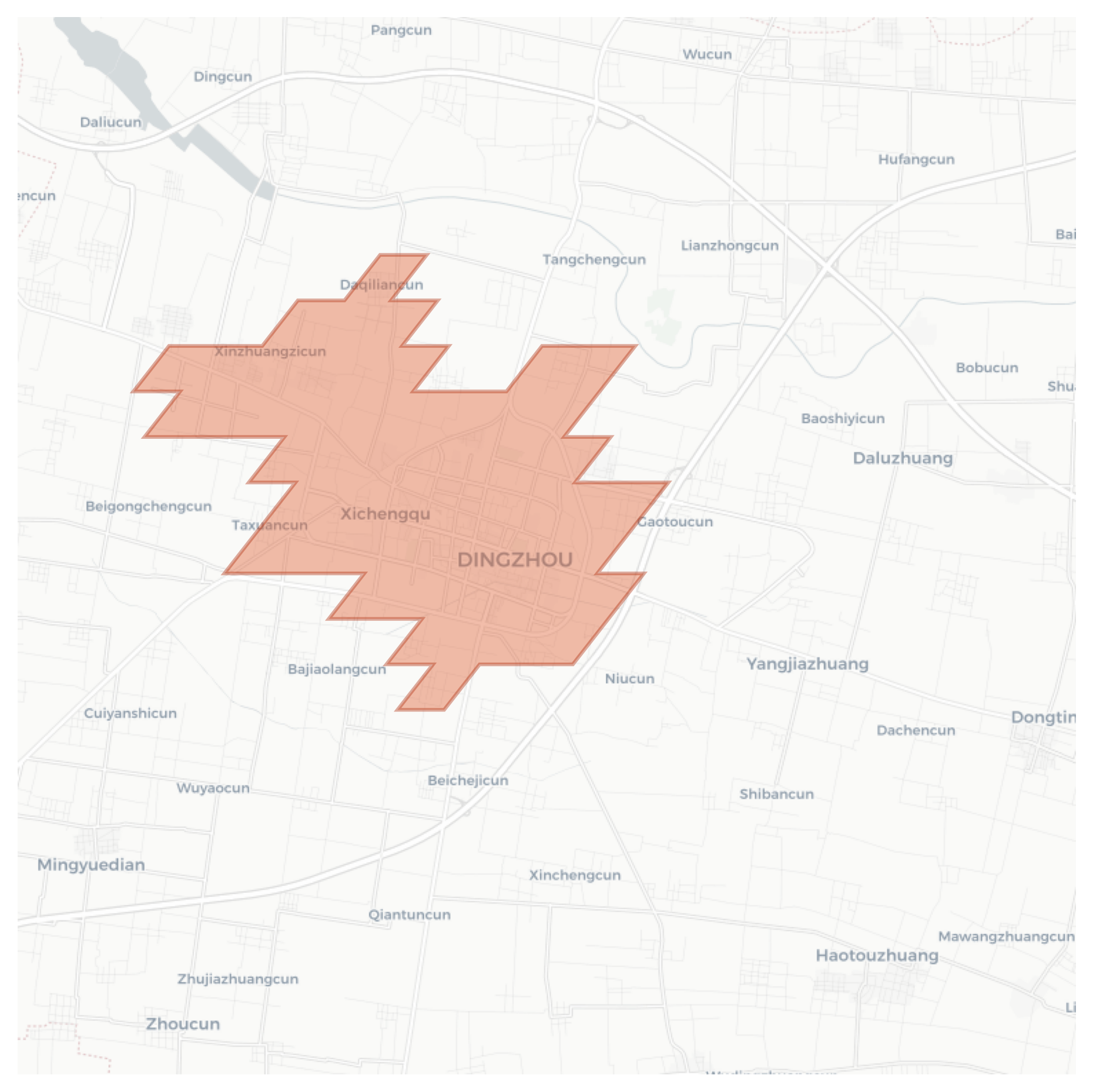 Dingzhou geographic map