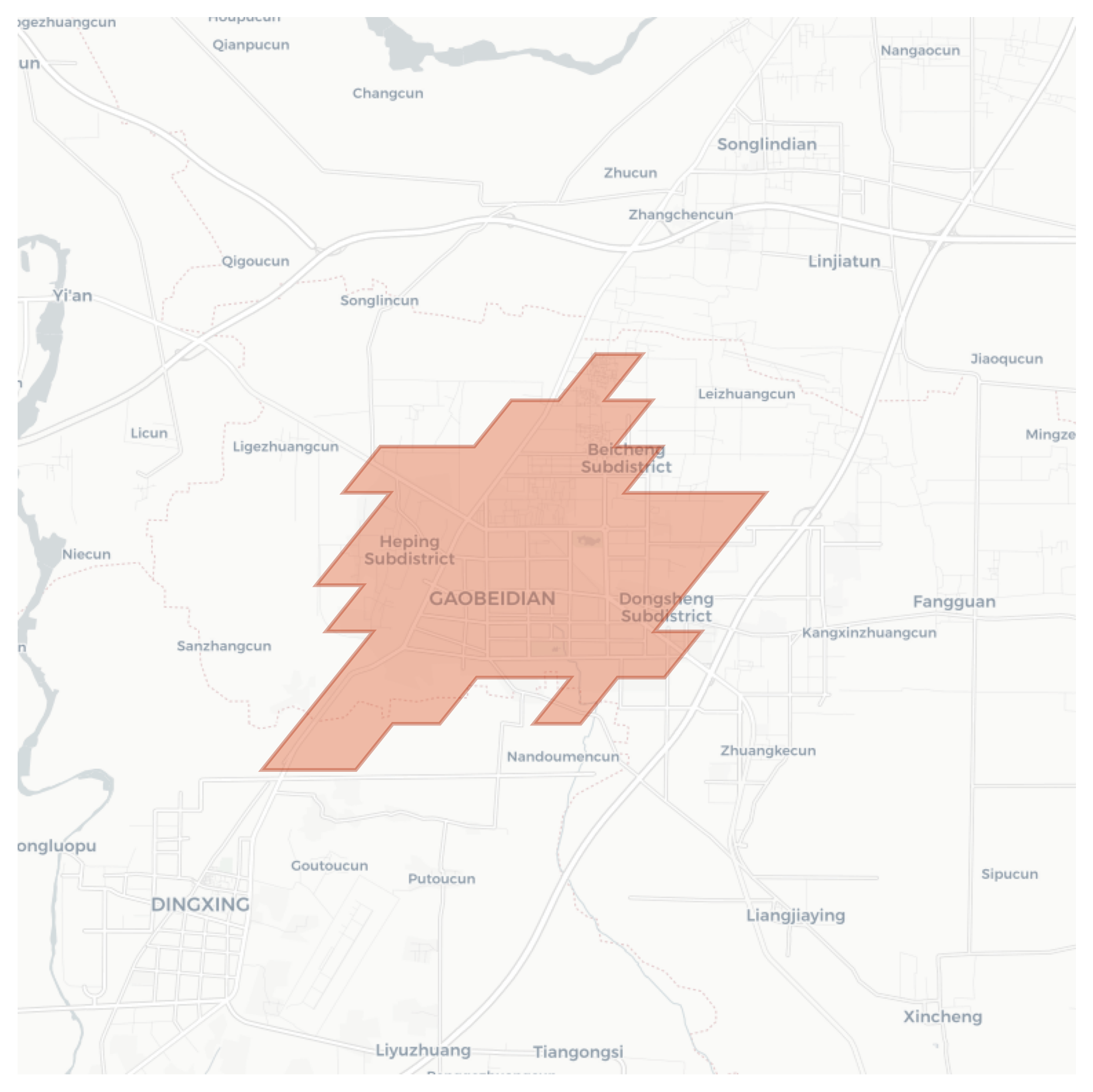 Gaobeidian geographic map