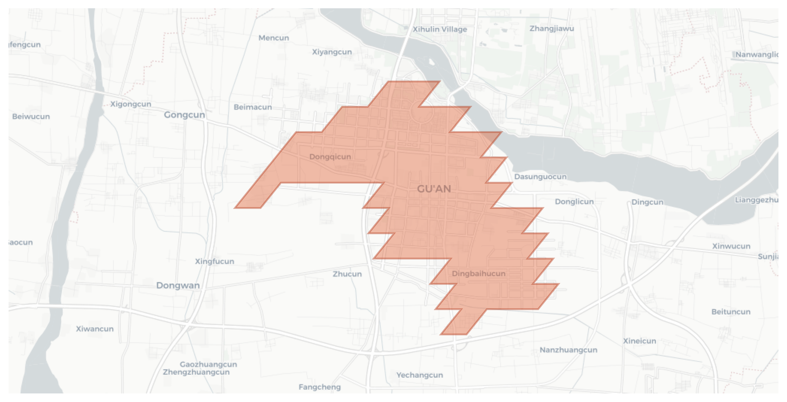 Gu'an geographic map
