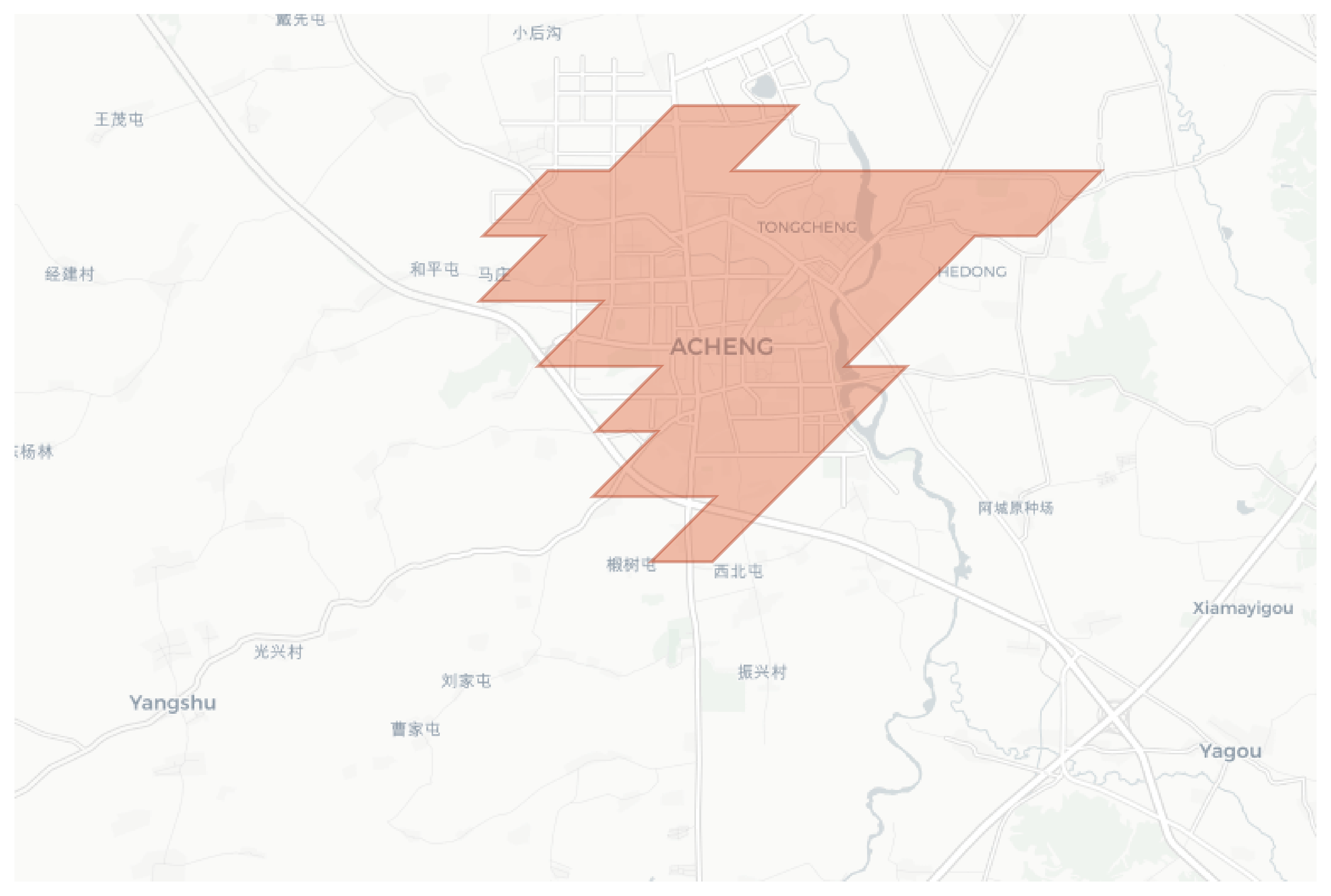 Acheng geographic map