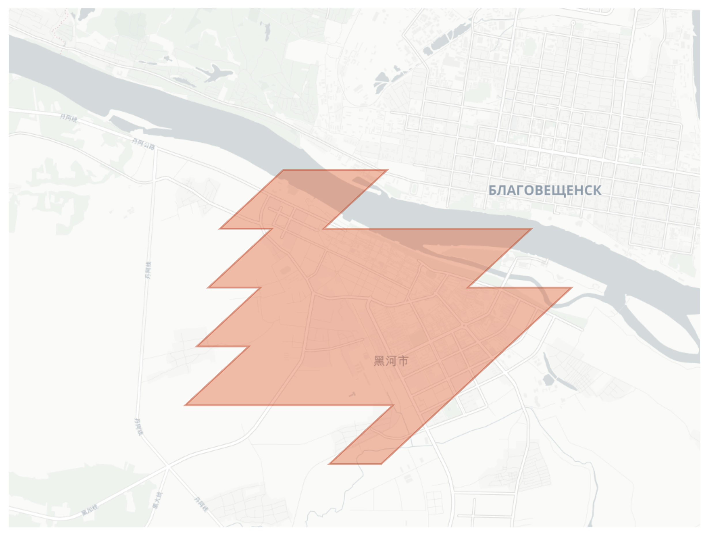 Heihe geographic map