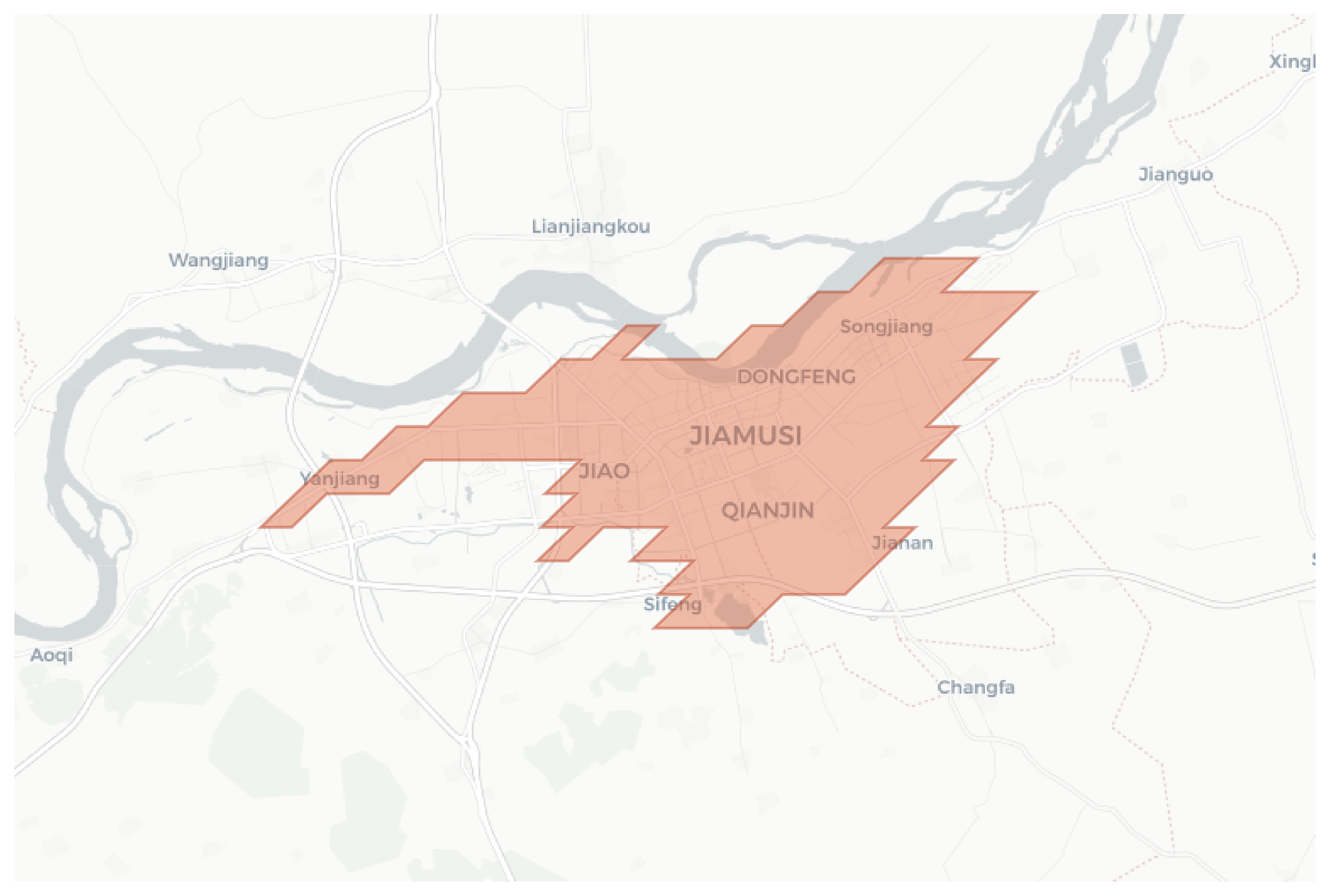 Jiamusi geographic map