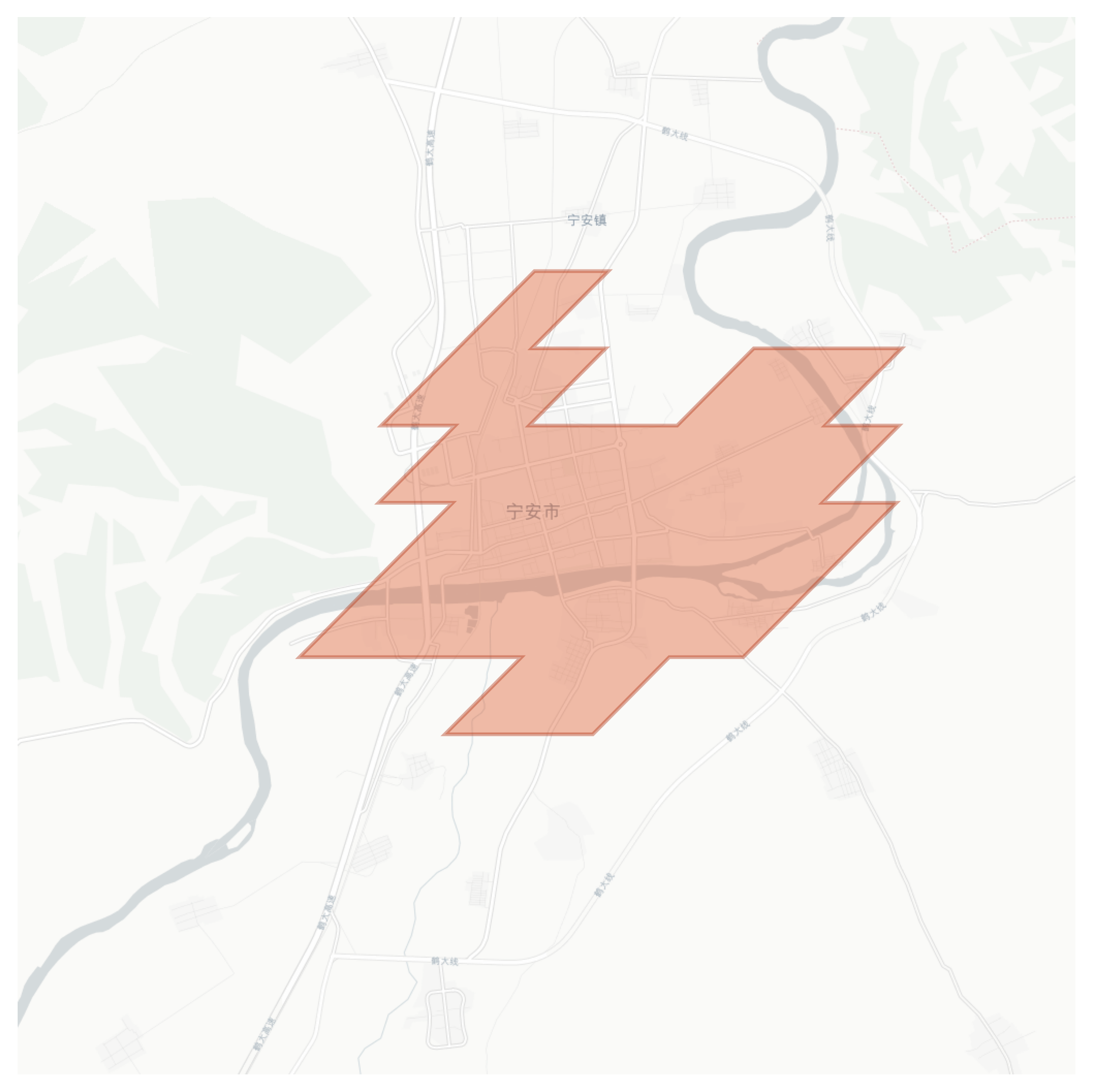 Ning'an geographic map