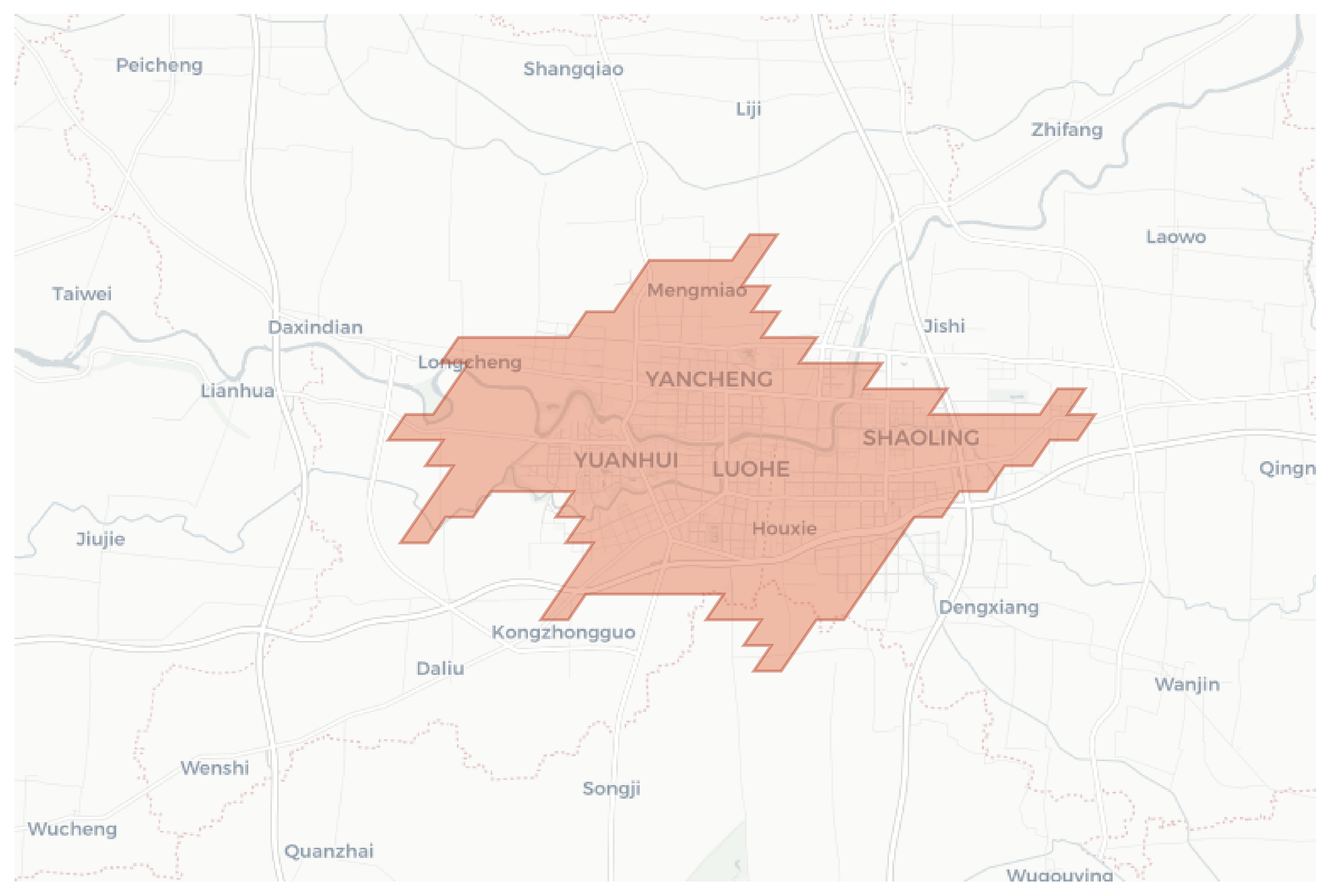 Luohe geographic map