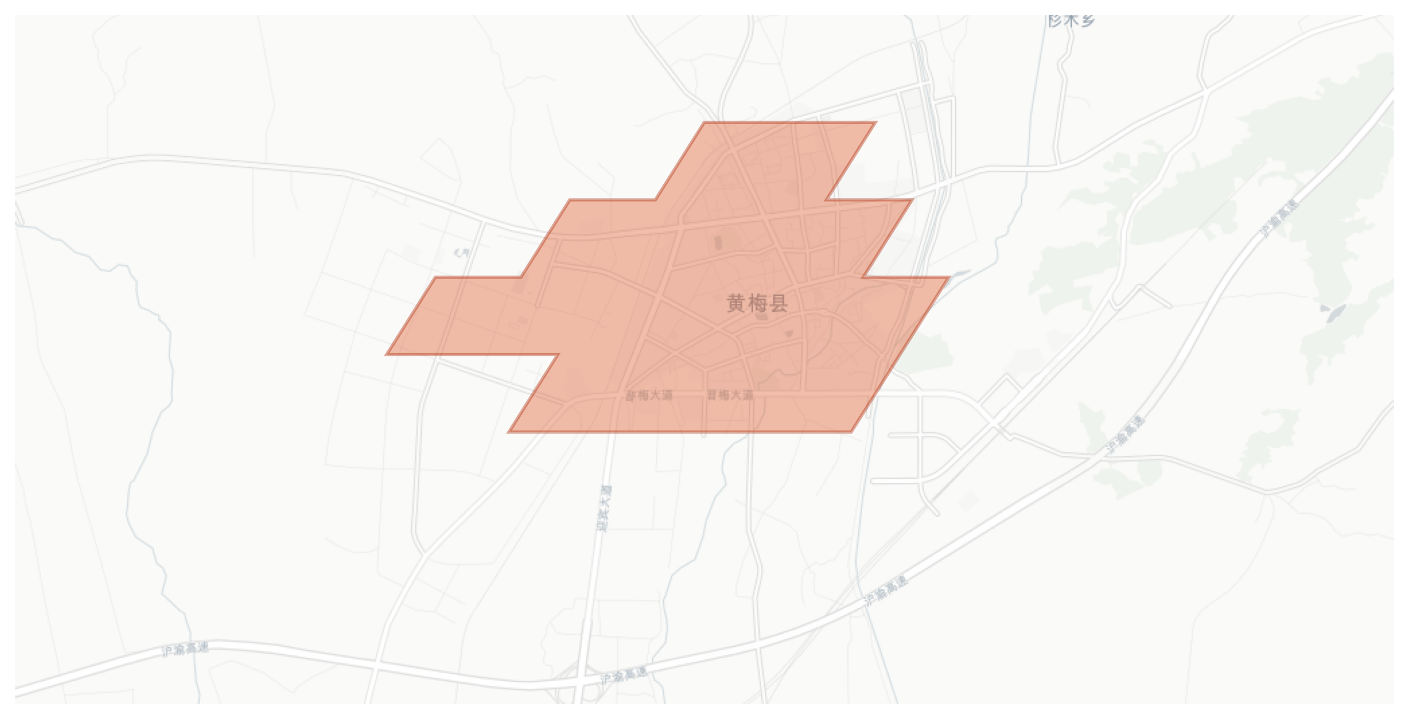 Huangmei County geographic map