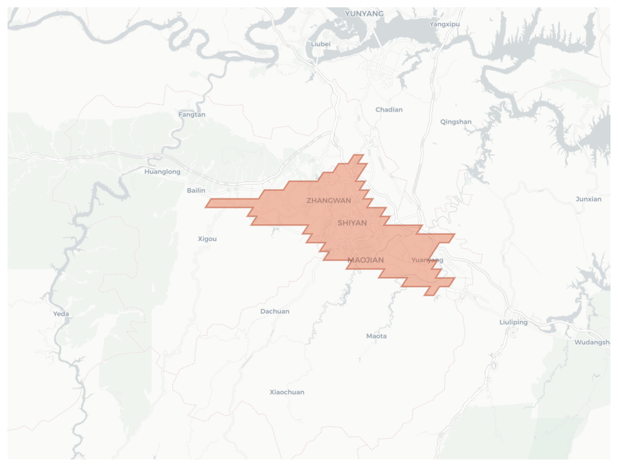 Shiyan geographic map