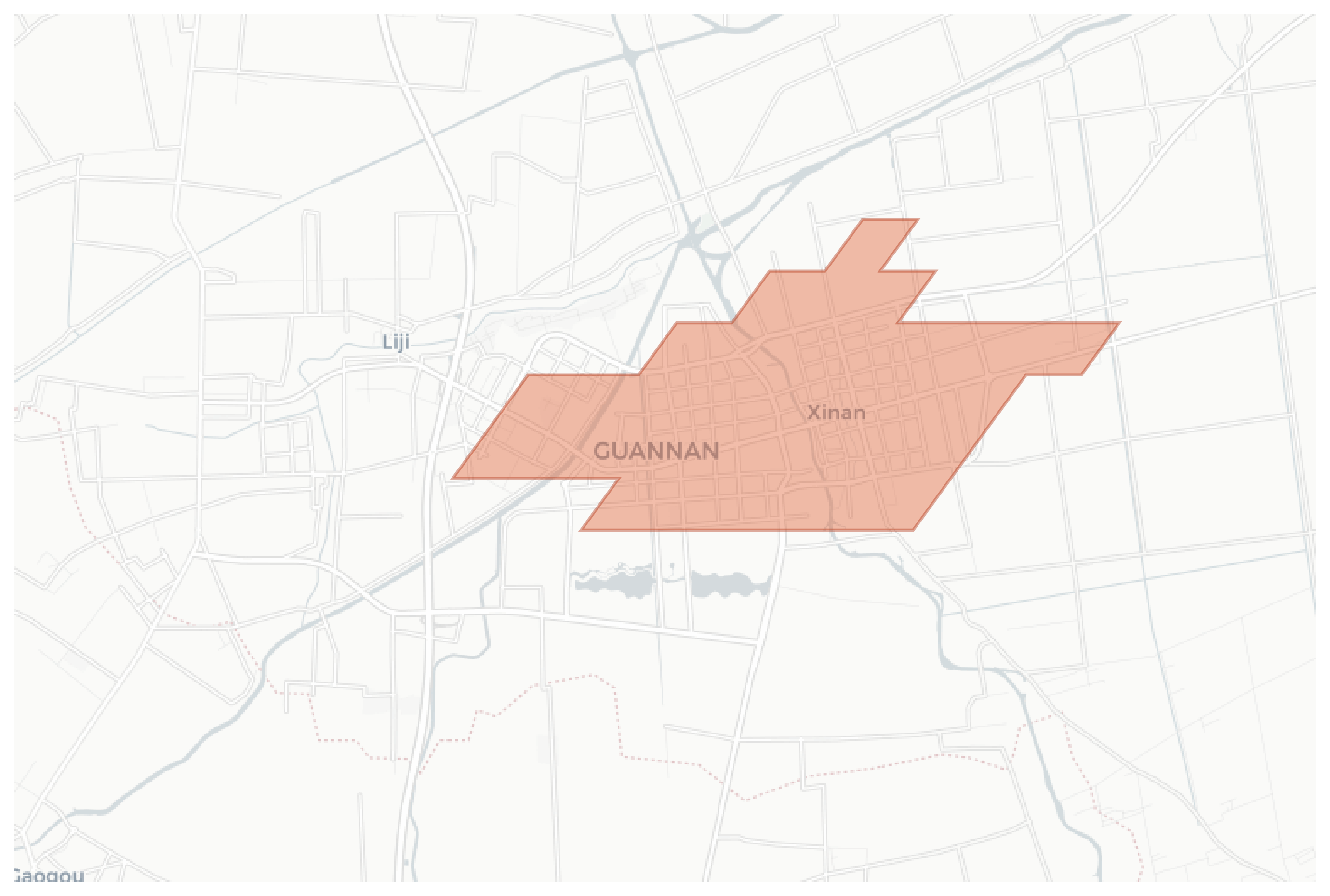 Guannan geographic map
